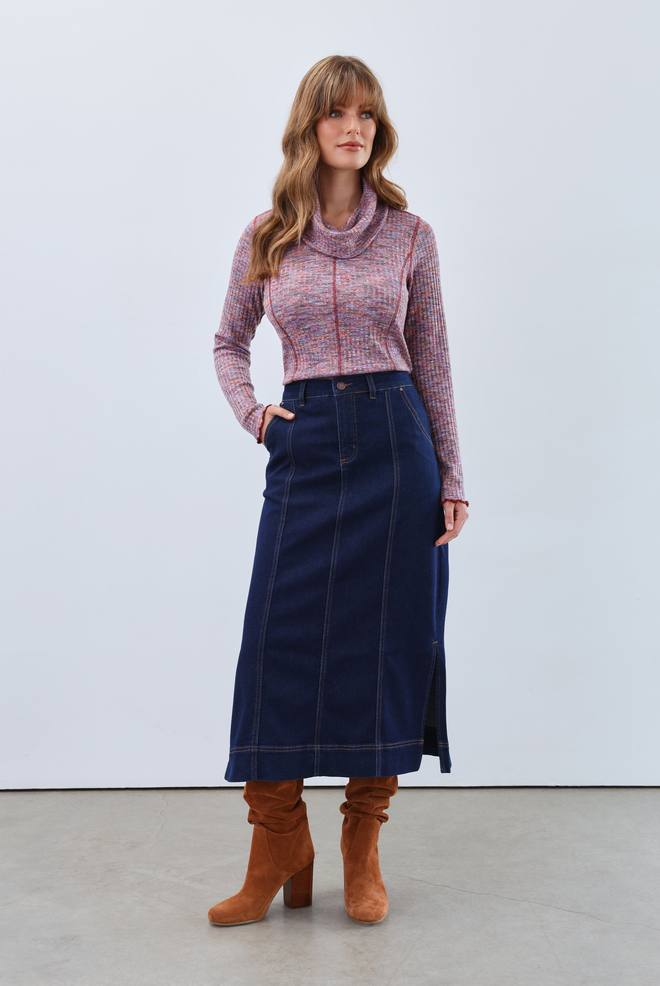 column midi skirt