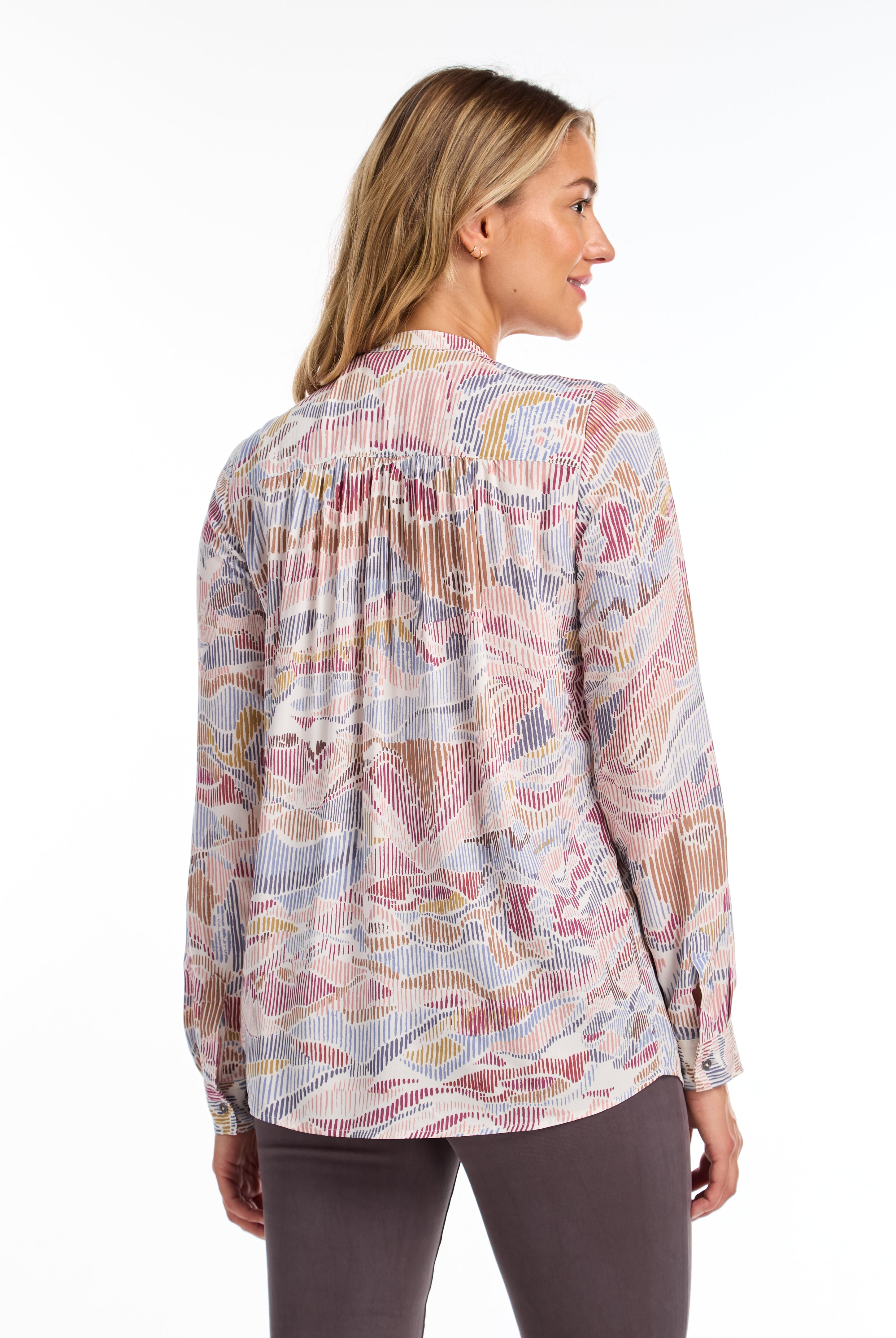 ROLL UP SLEEVE PRINTED SHIRT