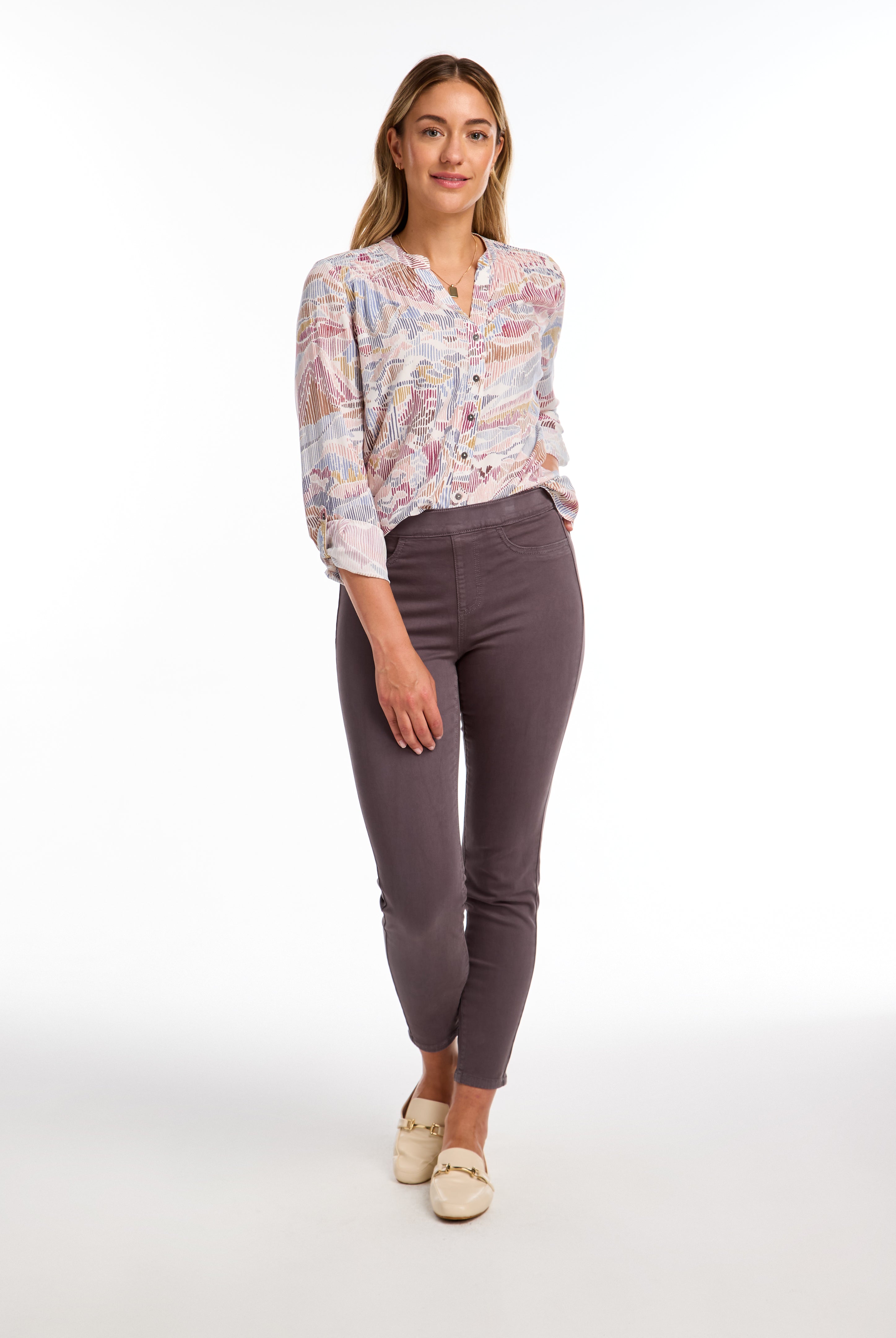 ROLL UP SLEEVE PRINTED SHIRT