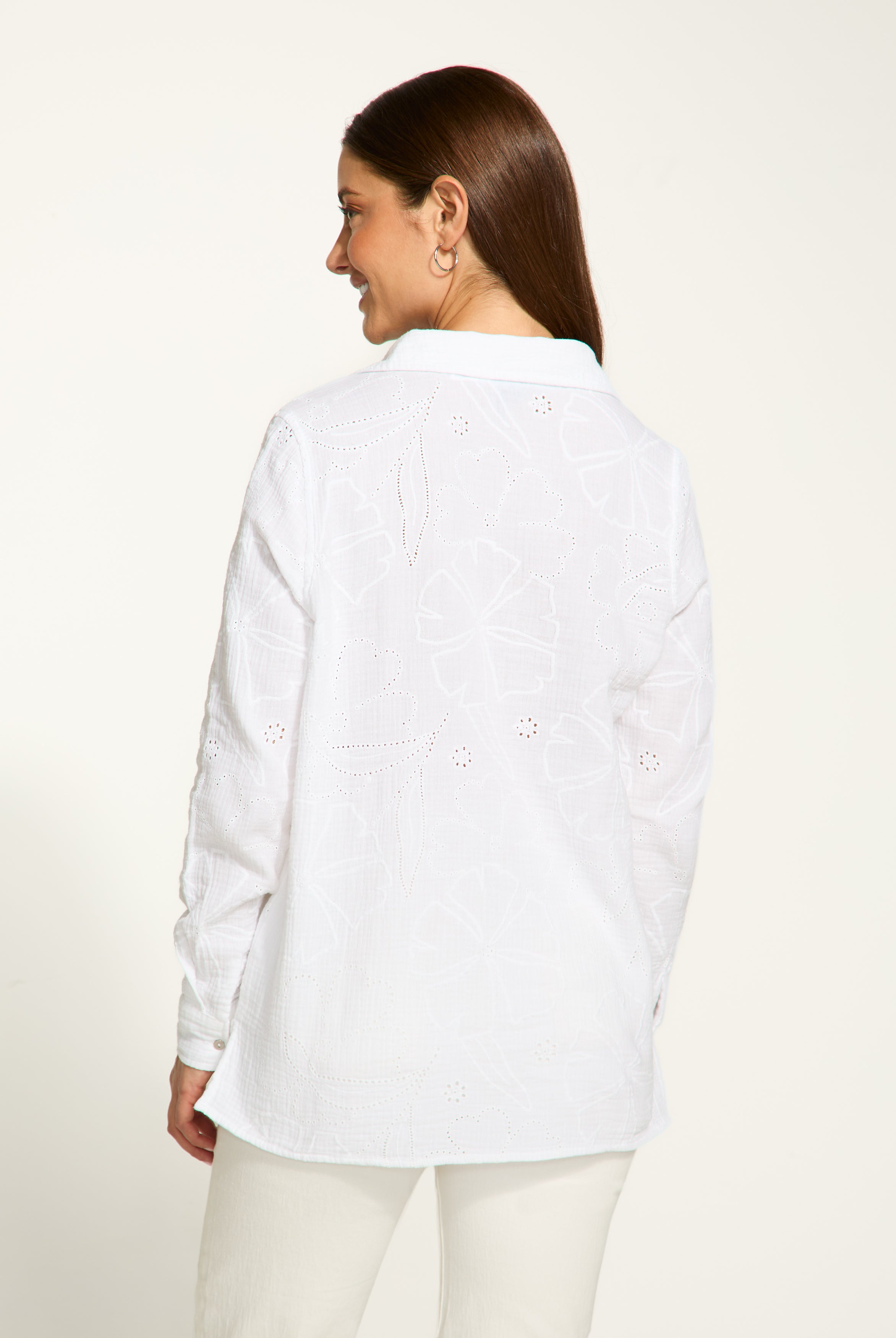 Long Sleeve Eyelet Tunic