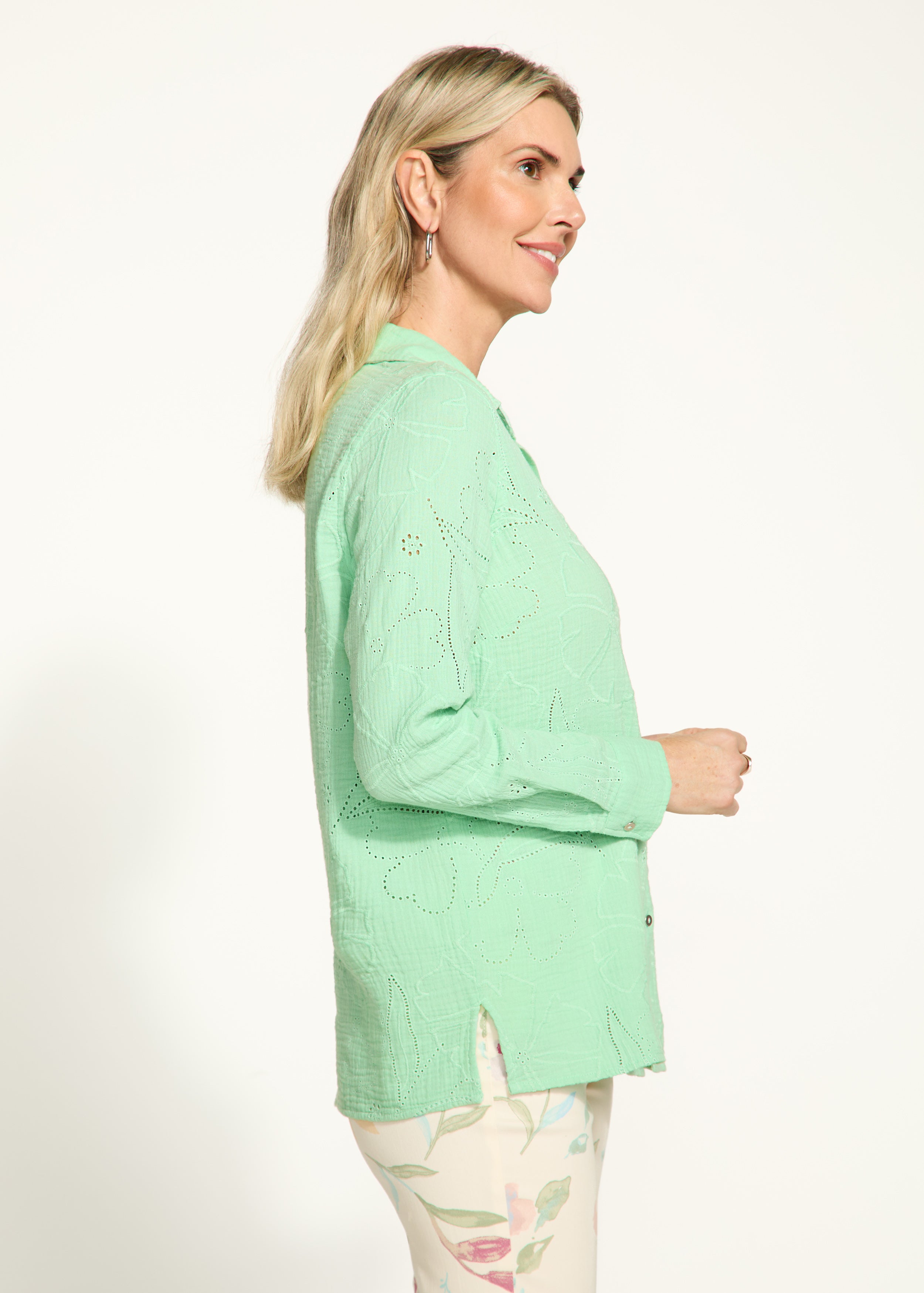 Long Sleeve Eyelet Tunic