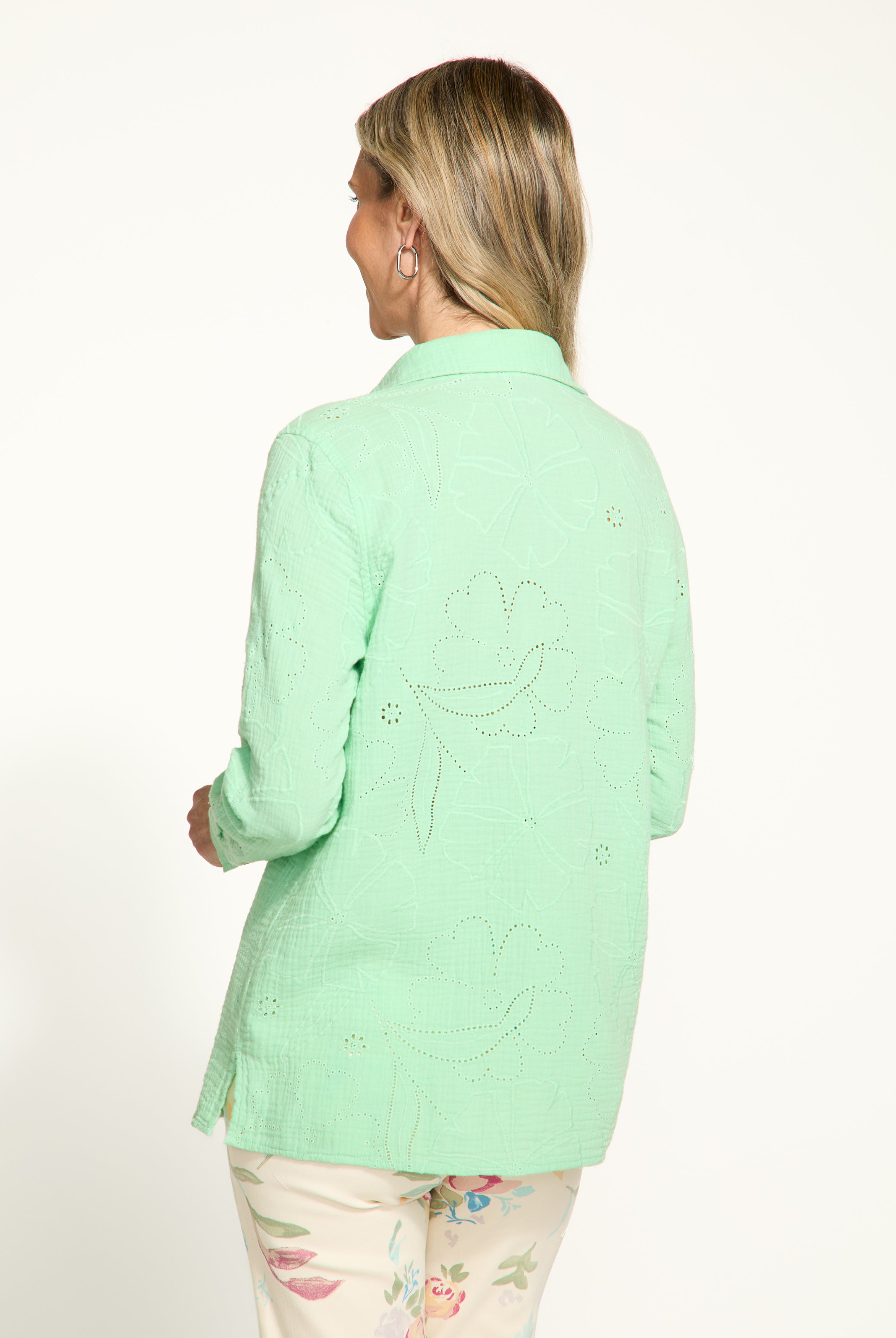 Long Sleeve Eyelet Tunic