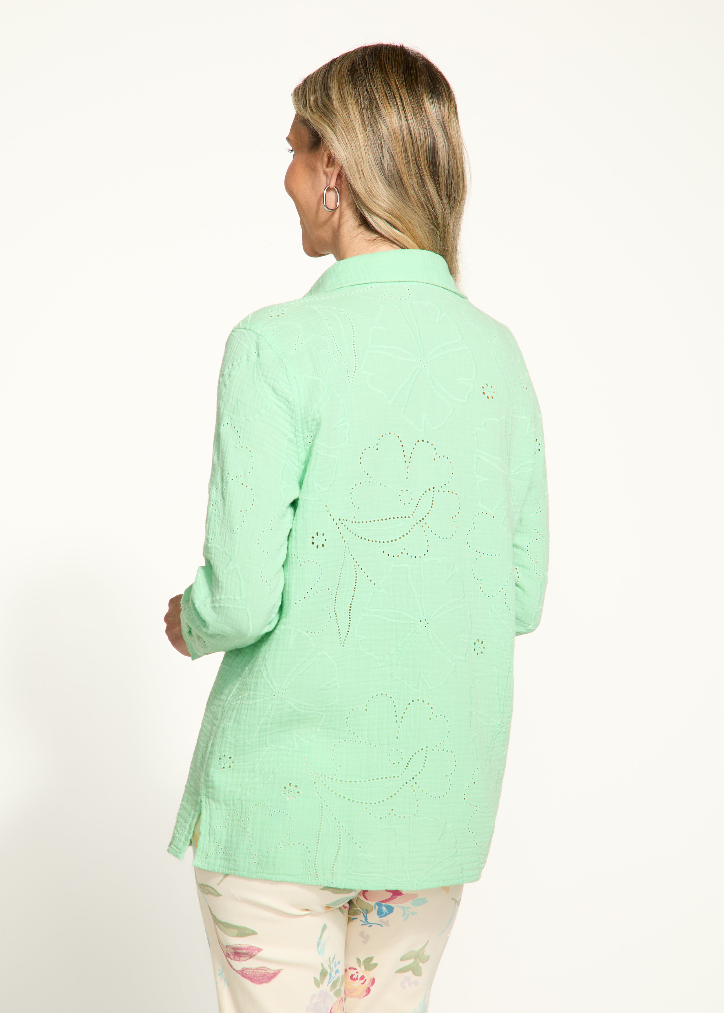 Long Sleeve Eyelet Tunic