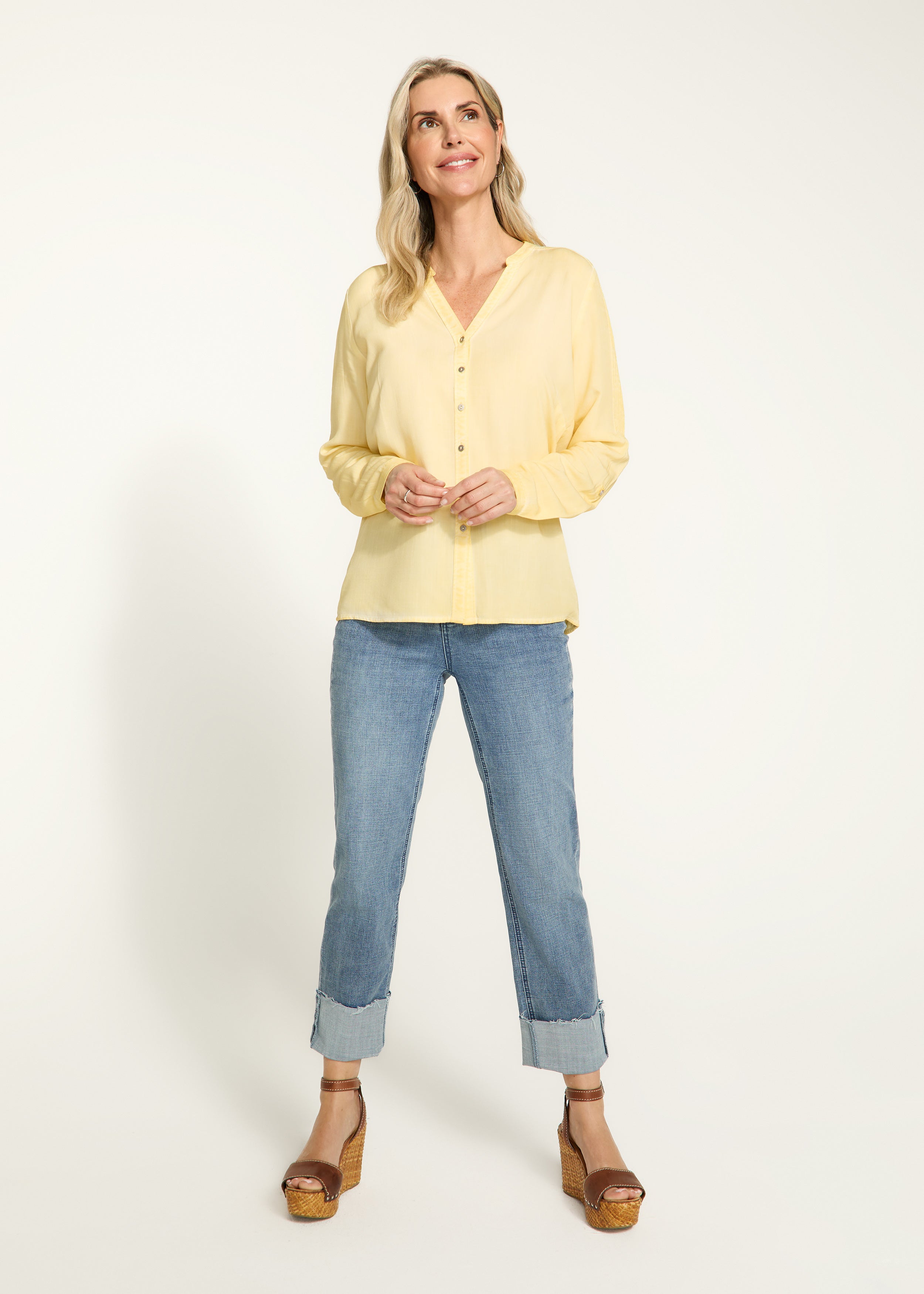 Long sleeve roll tab shirt