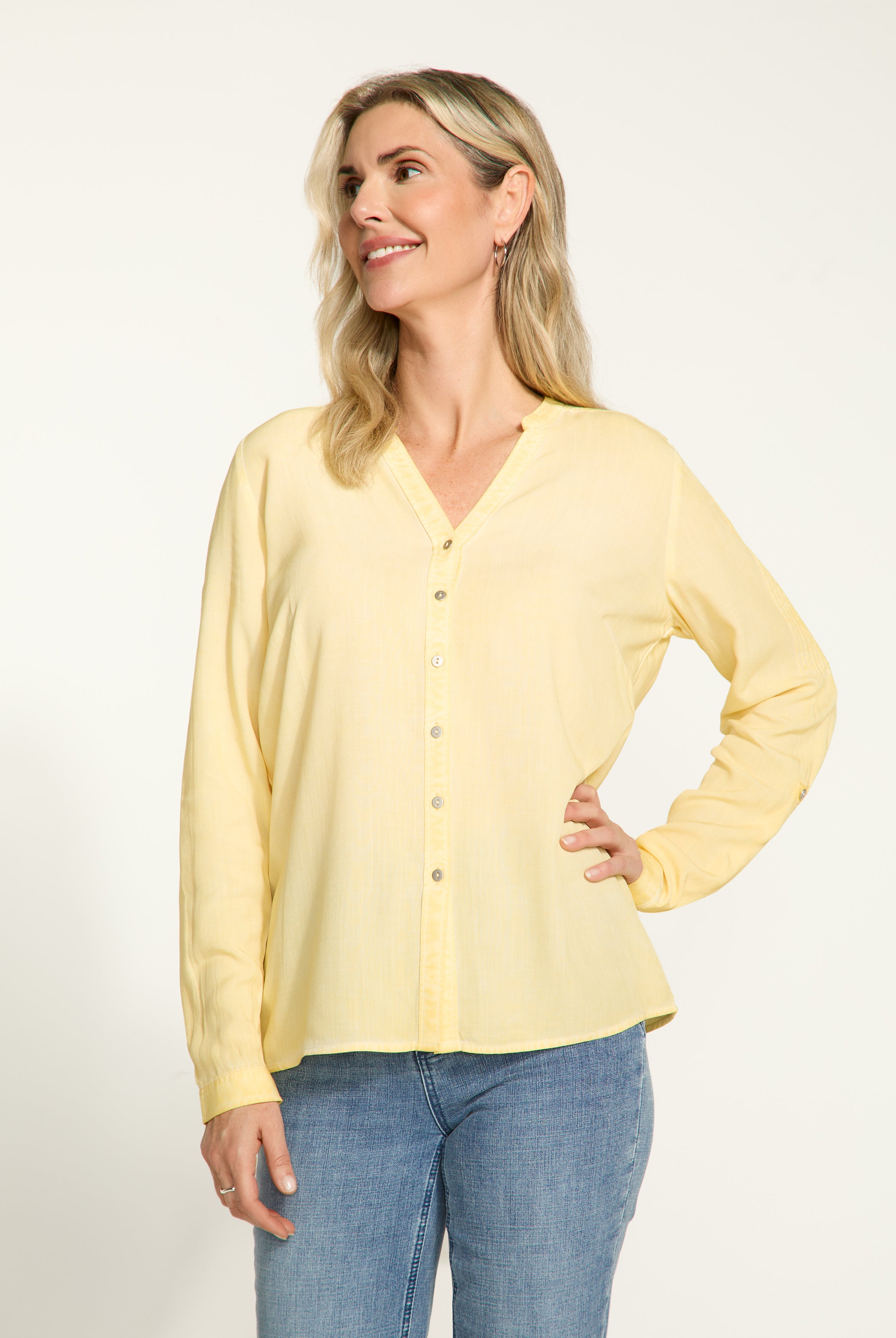 Long sleeve roll tab shirt