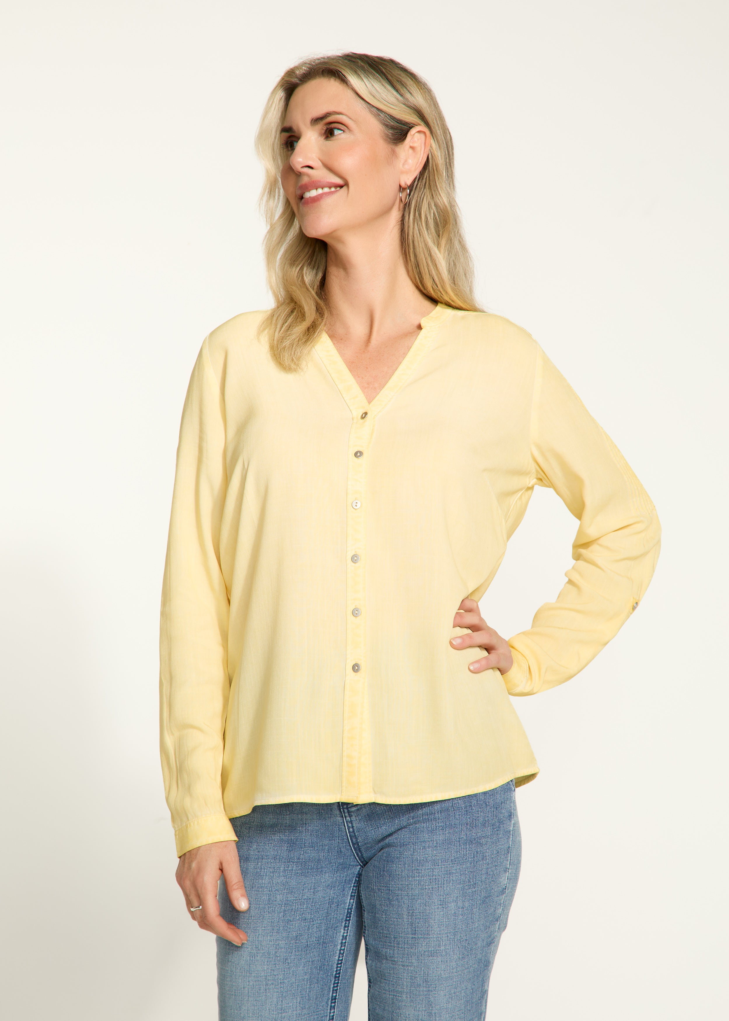 Long sleeve roll tab shirt
