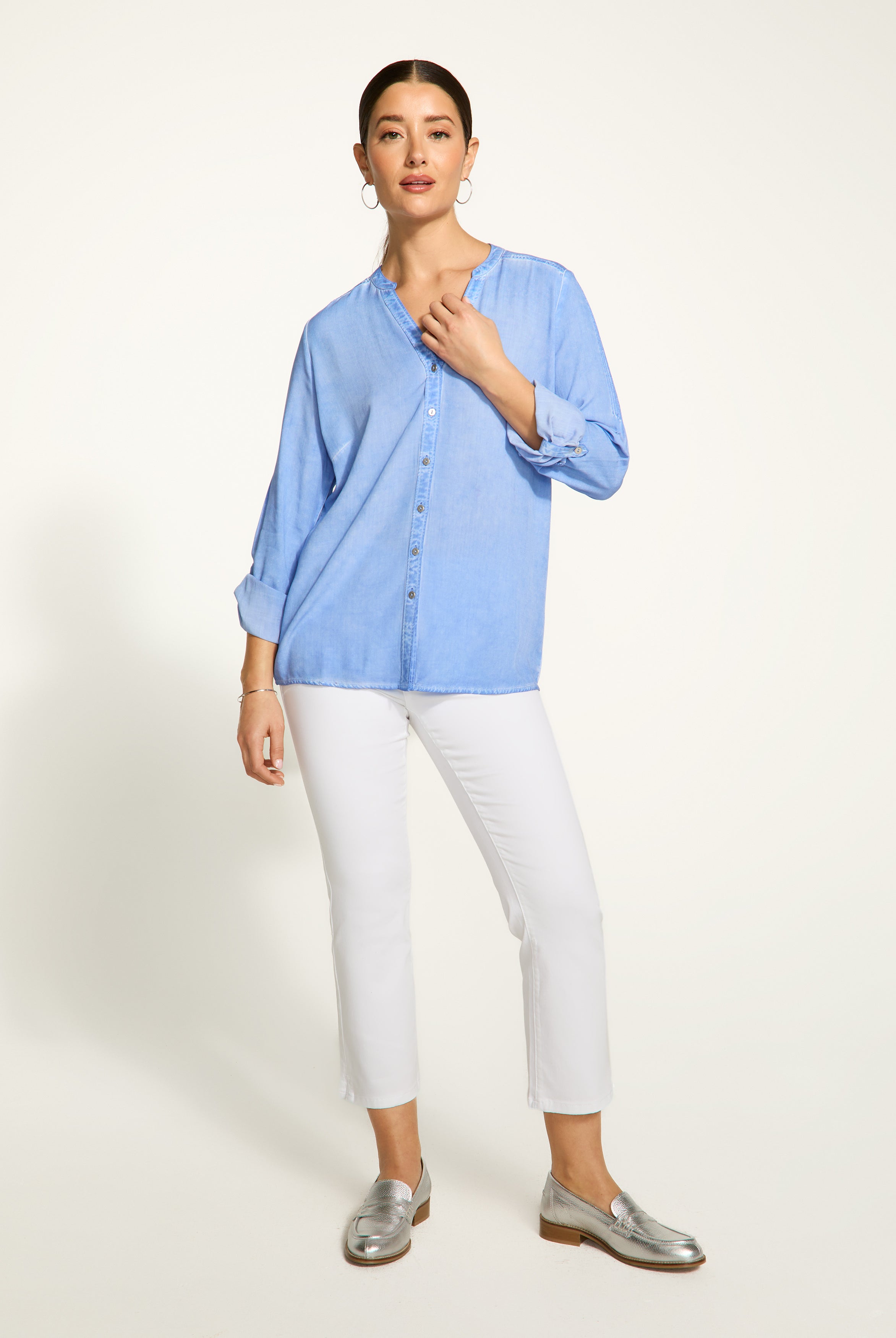 Long sleeve roll tab shirt