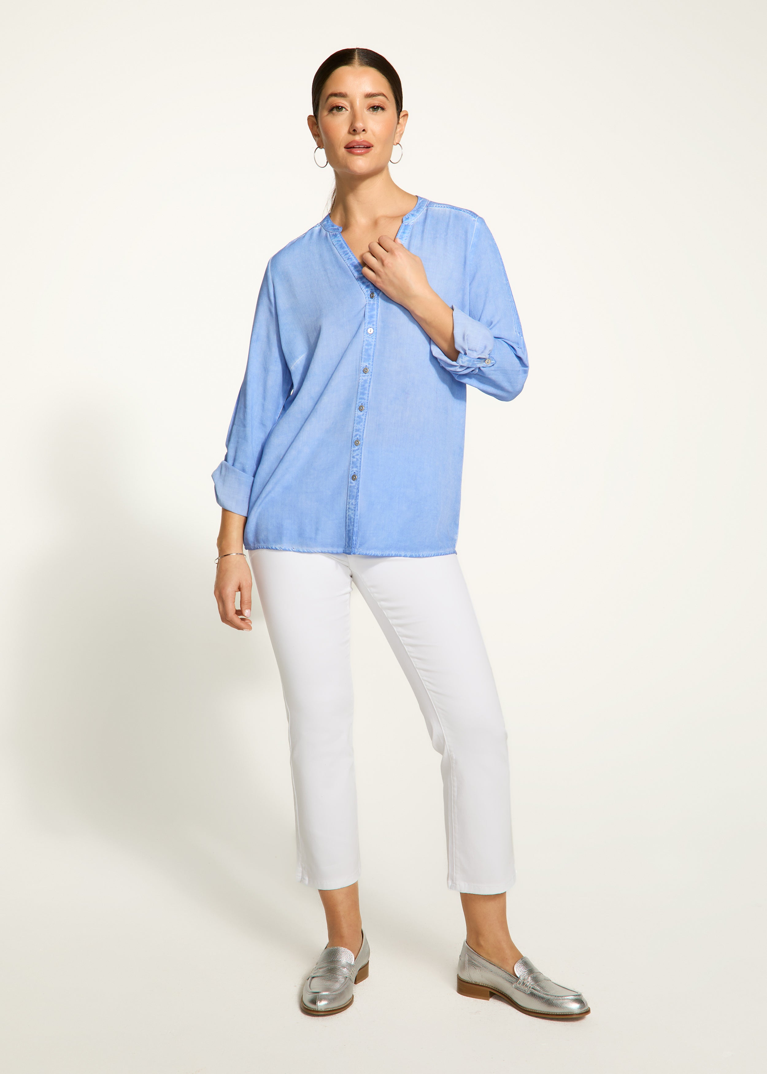 Long sleeve roll tab shirt