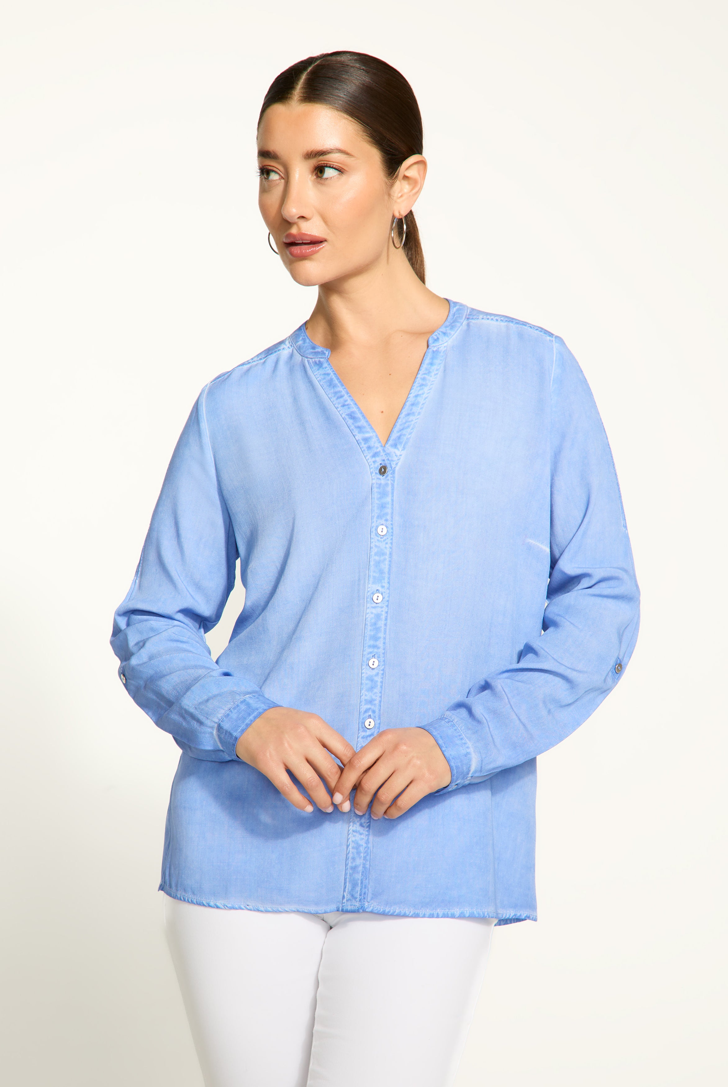 Long sleeve roll tab shirt