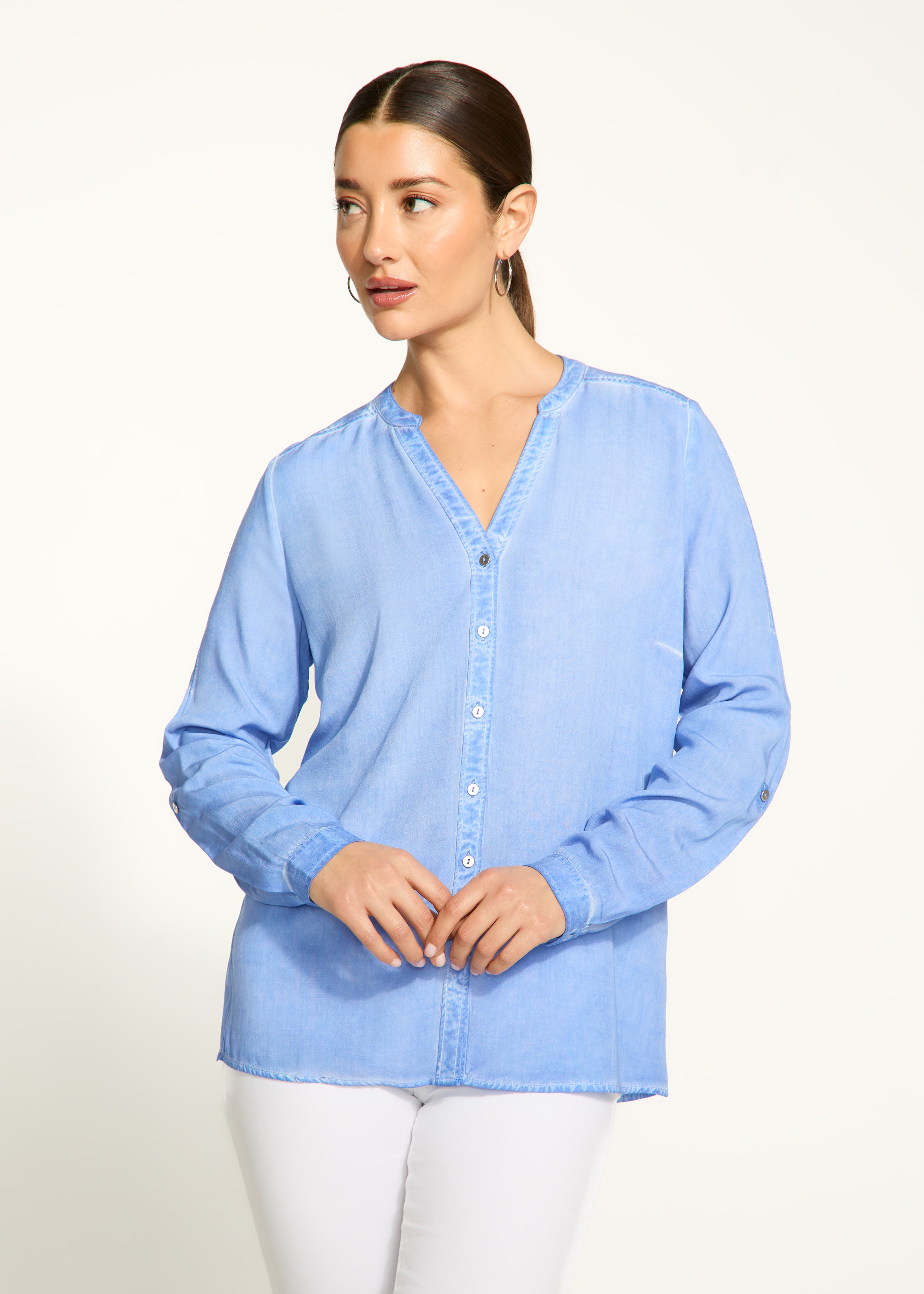 Long sleeve roll tab shirt