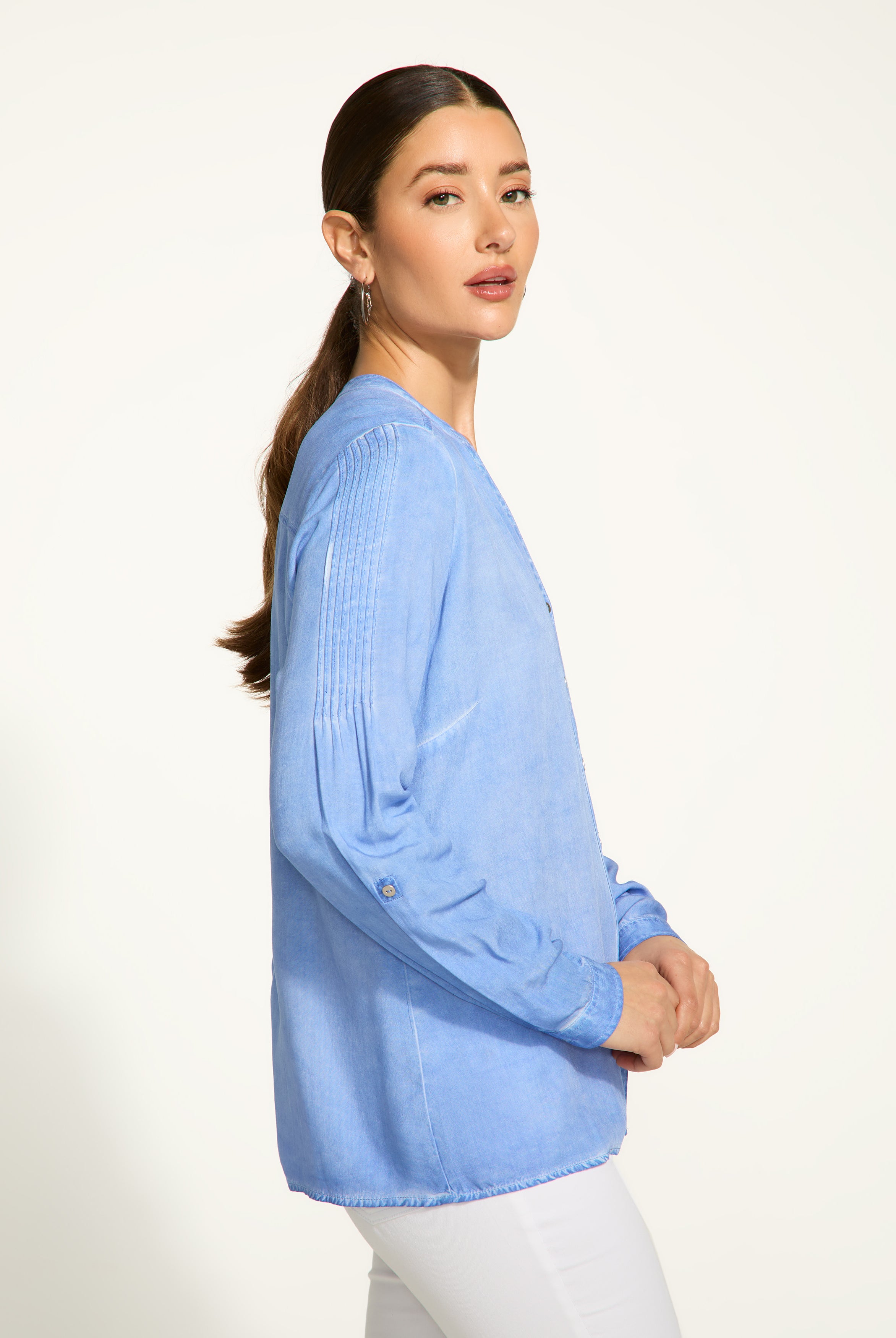 Long sleeve roll tab shirt