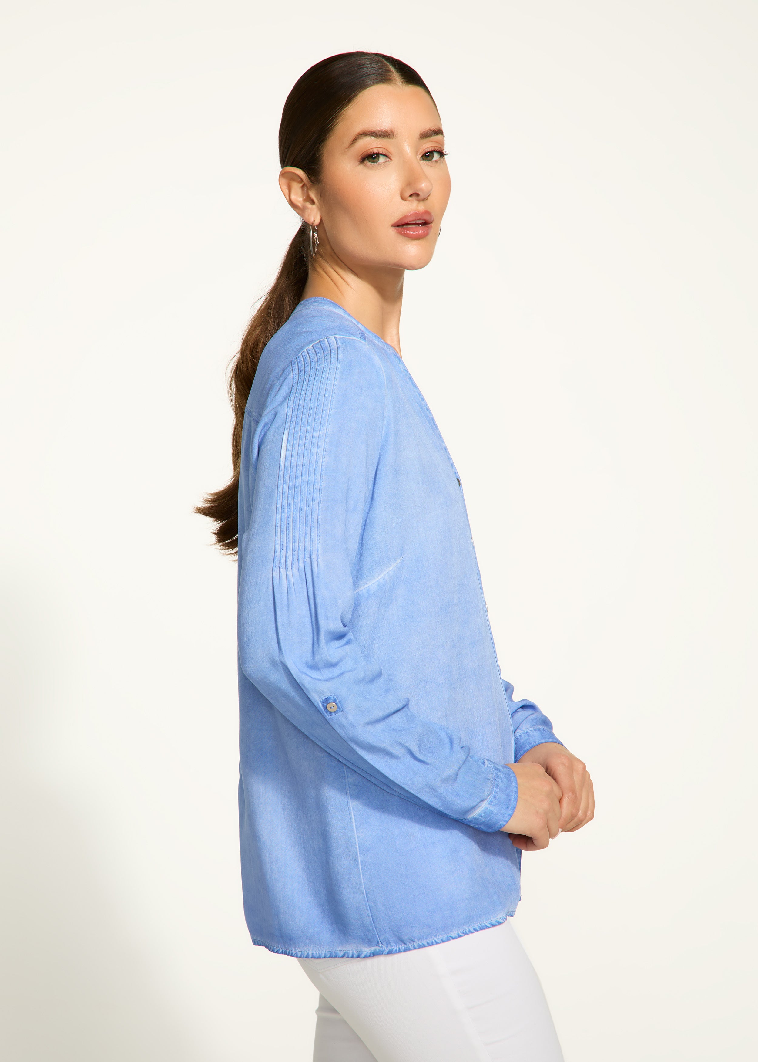 Long sleeve roll tab shirt