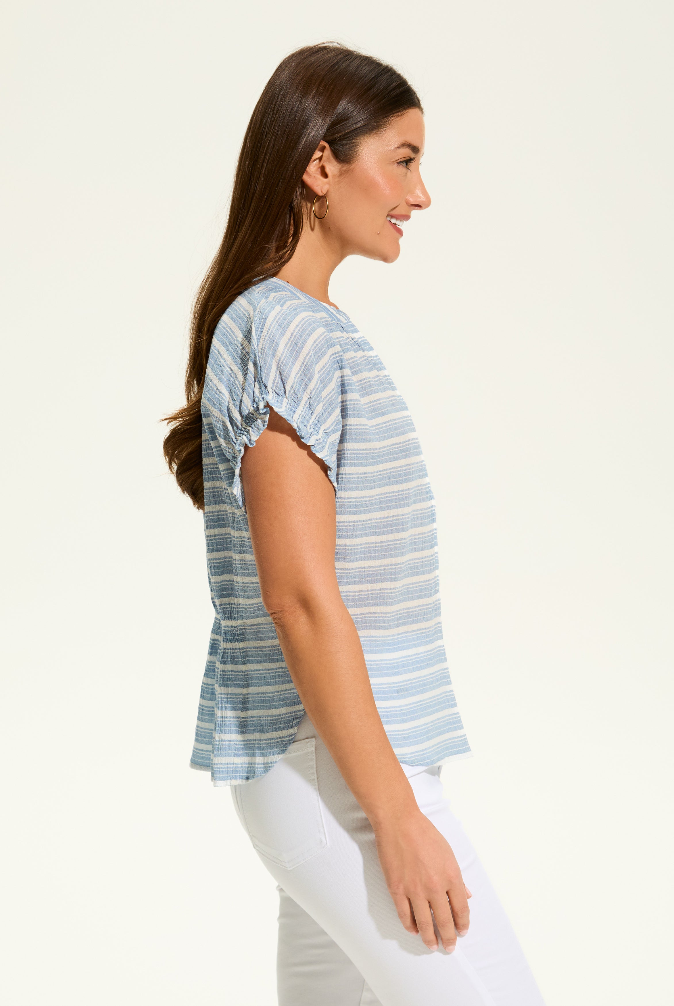 Crinkle Striped Top
