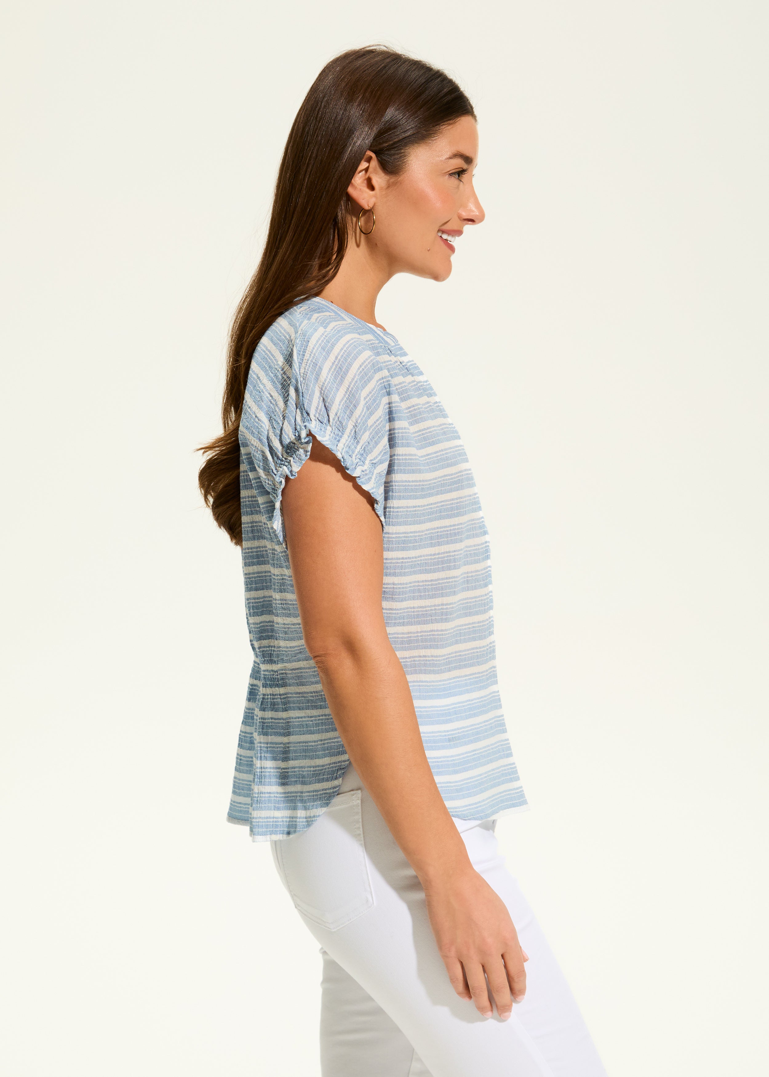 Crinkle Striped Top