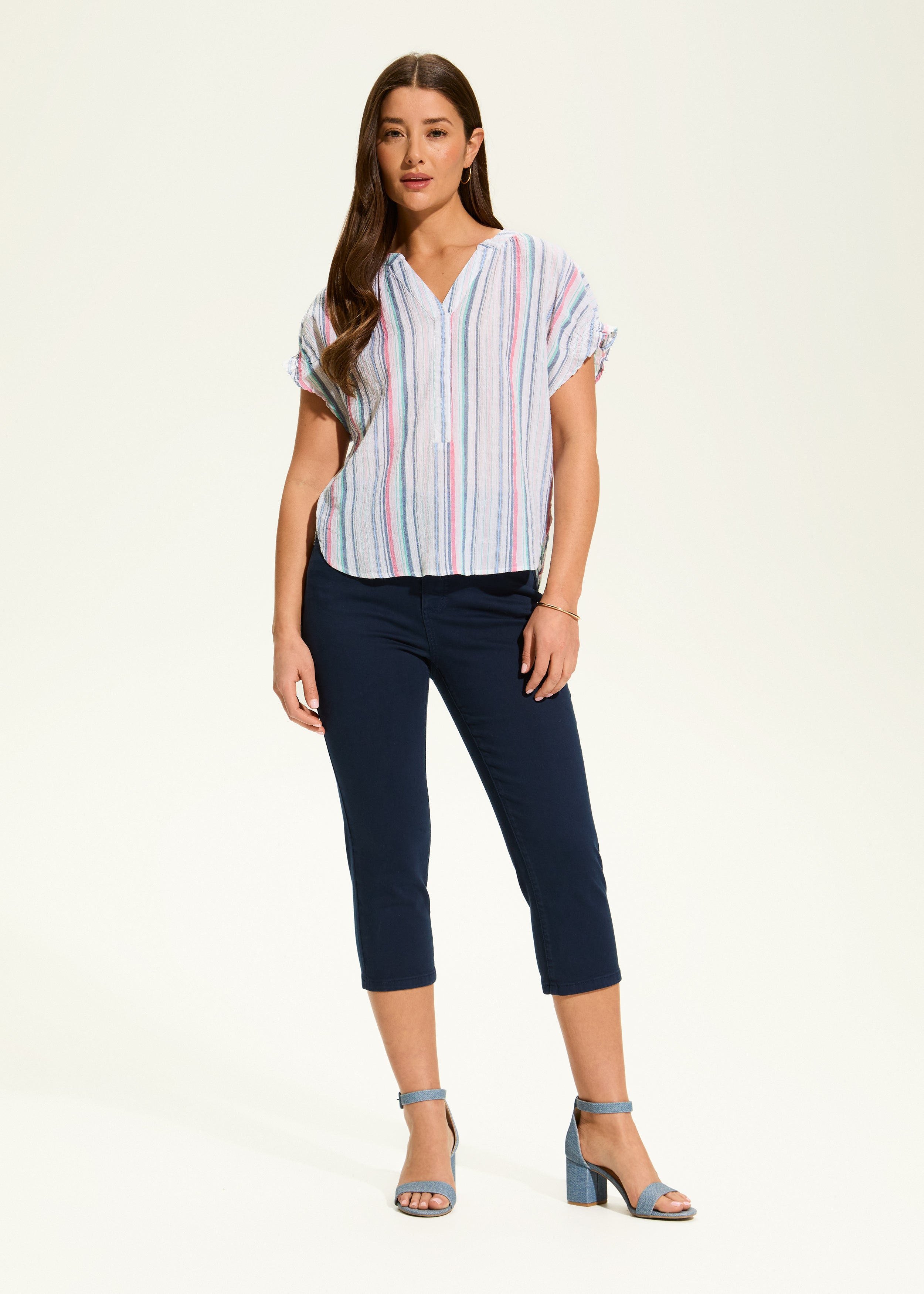 Crinkle Striped Top