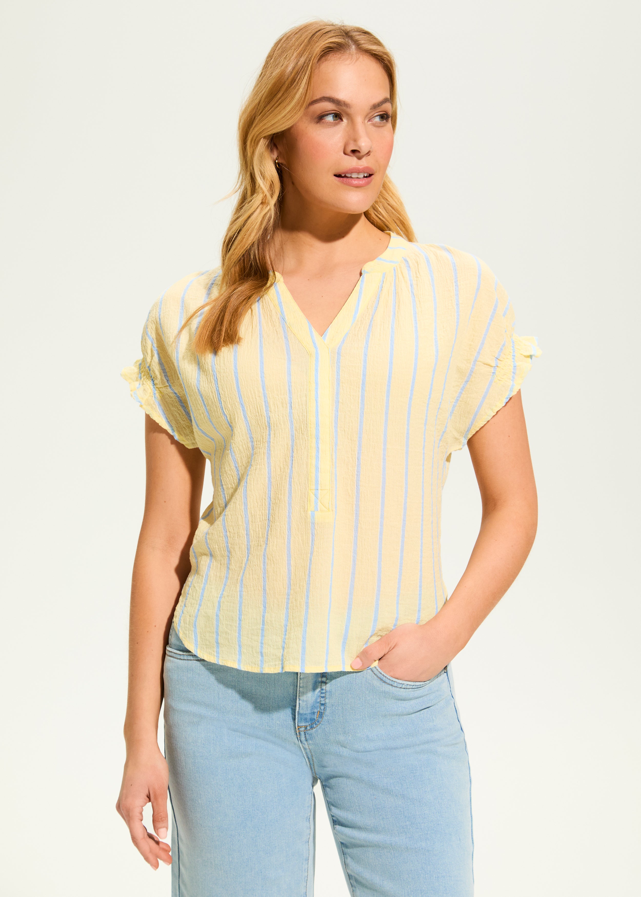 Crinkle Striped Top
