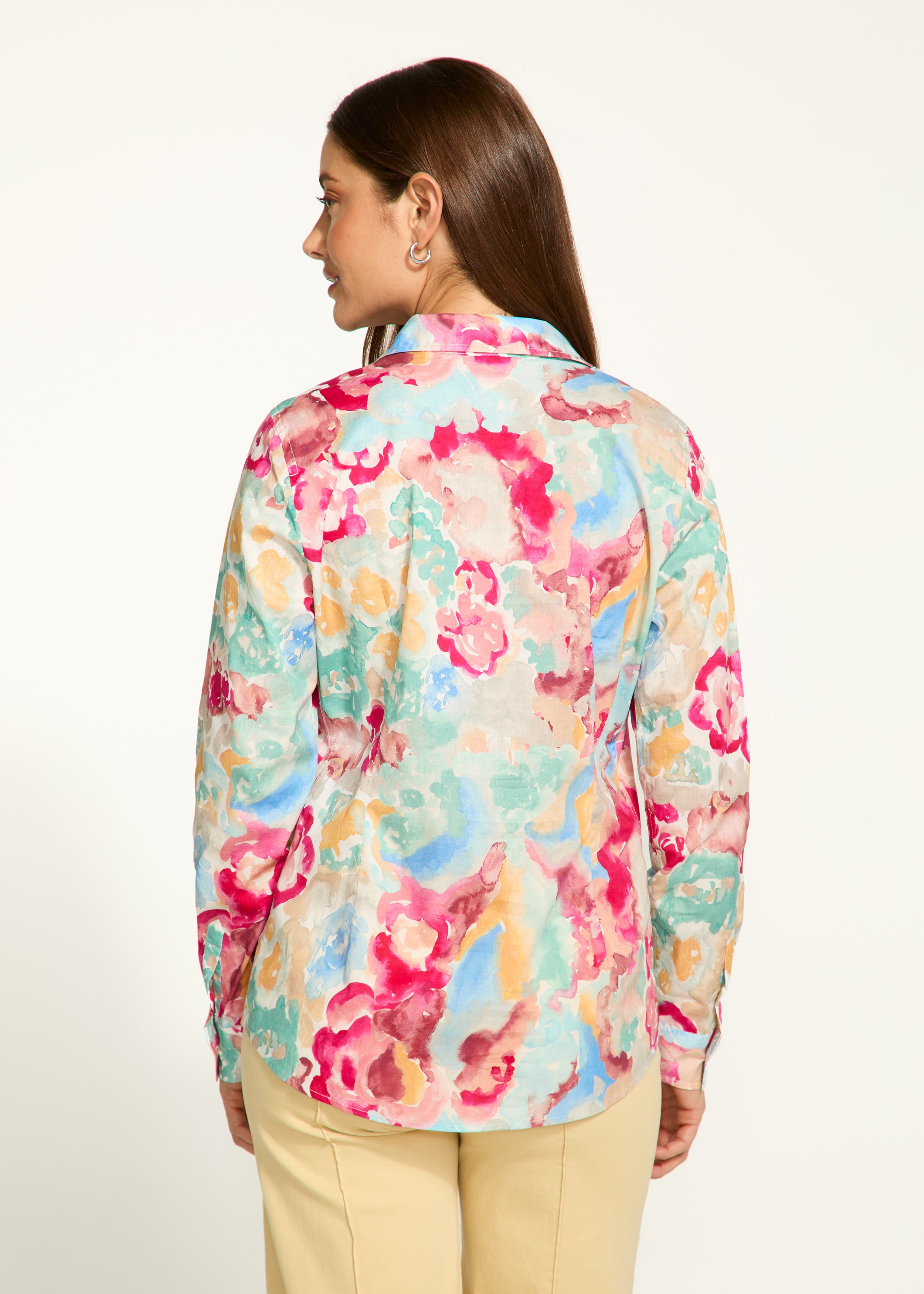 Printed classic long sleeve shirt