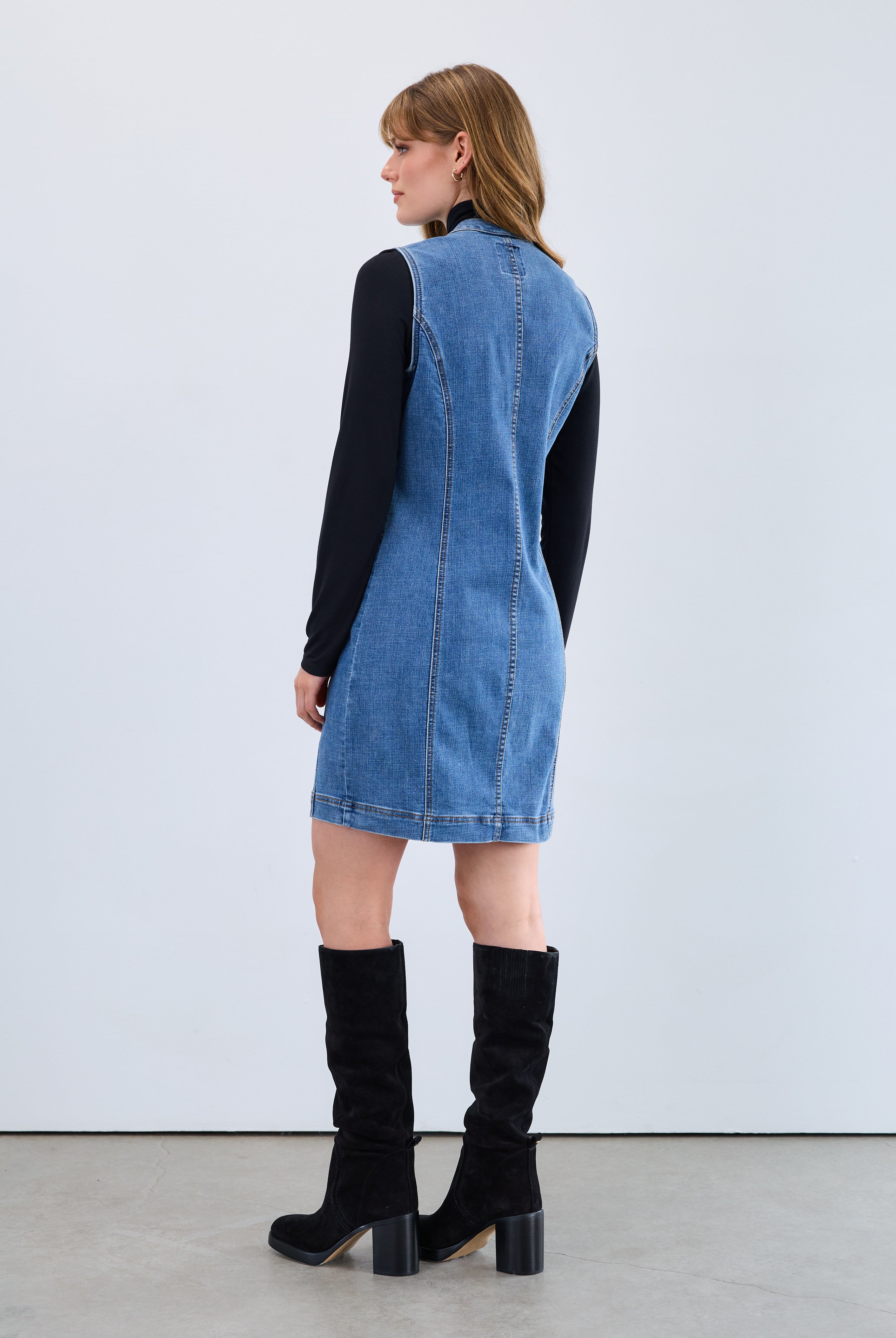 long denim vest