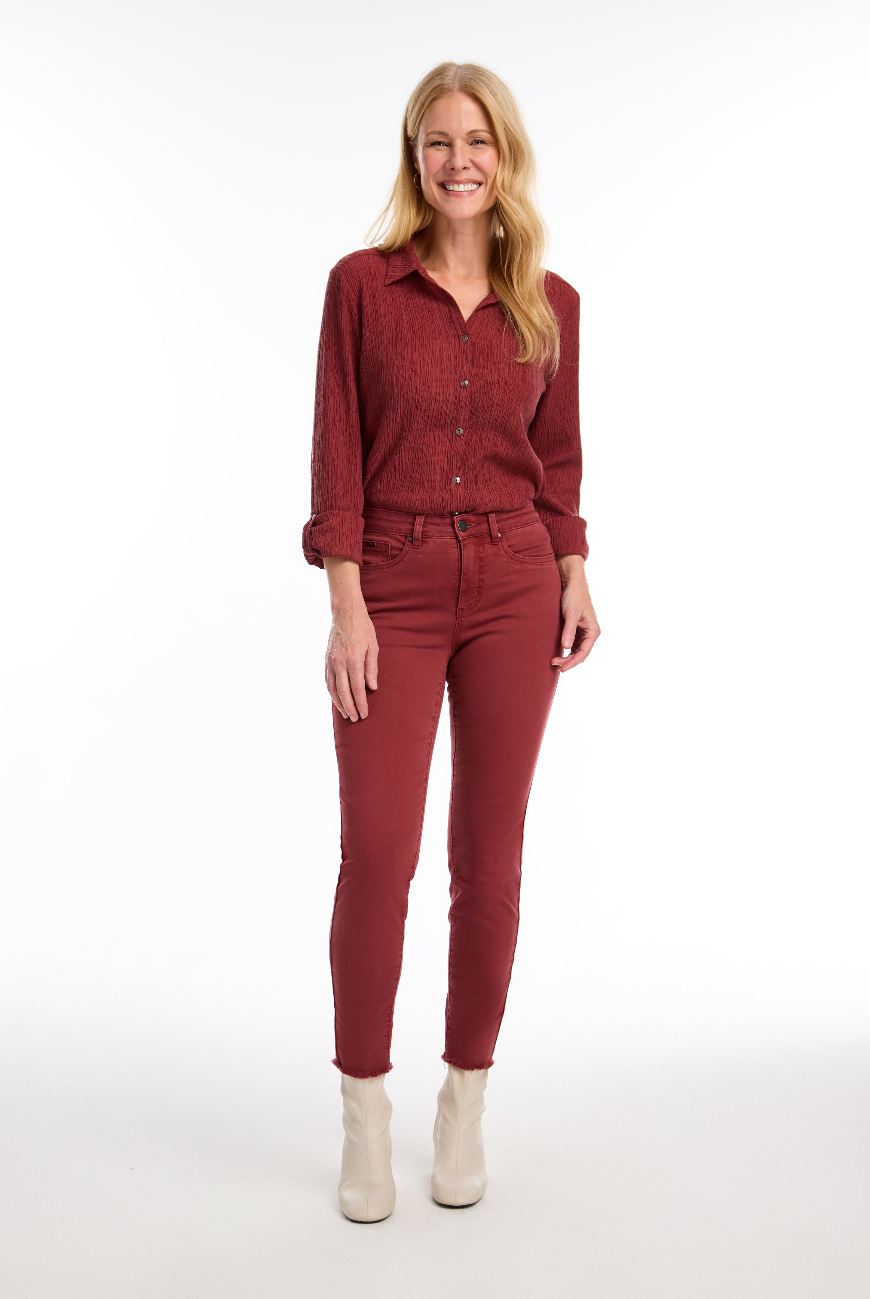 LONG ROLL UP SLEEVE CRINKLE SHIRT