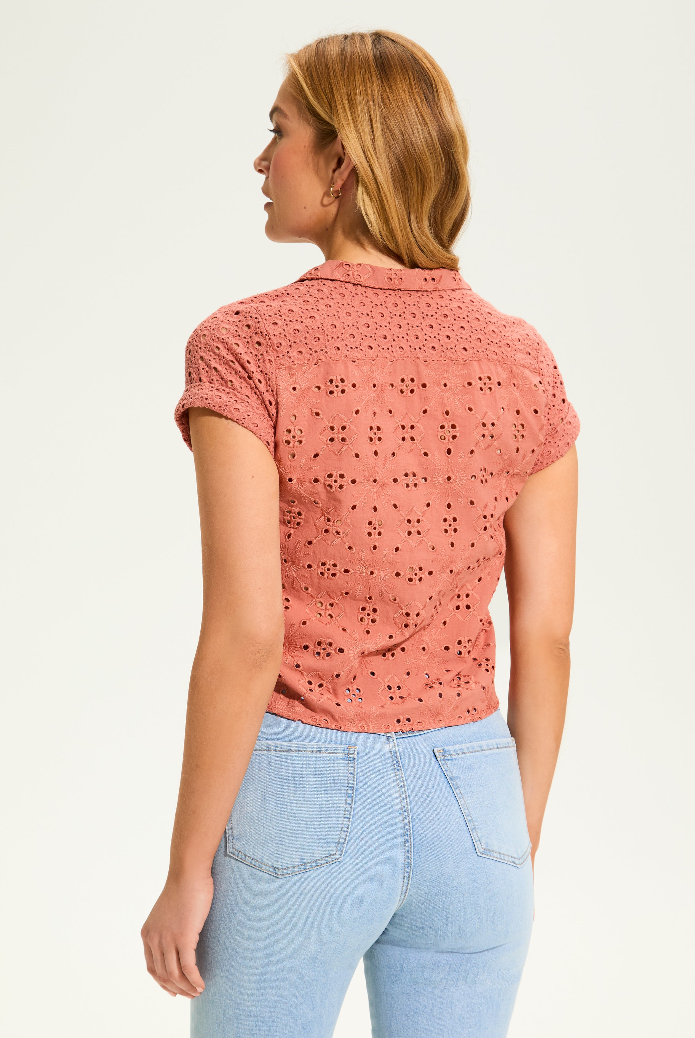 Eyelet Lace Short Sleeve Top