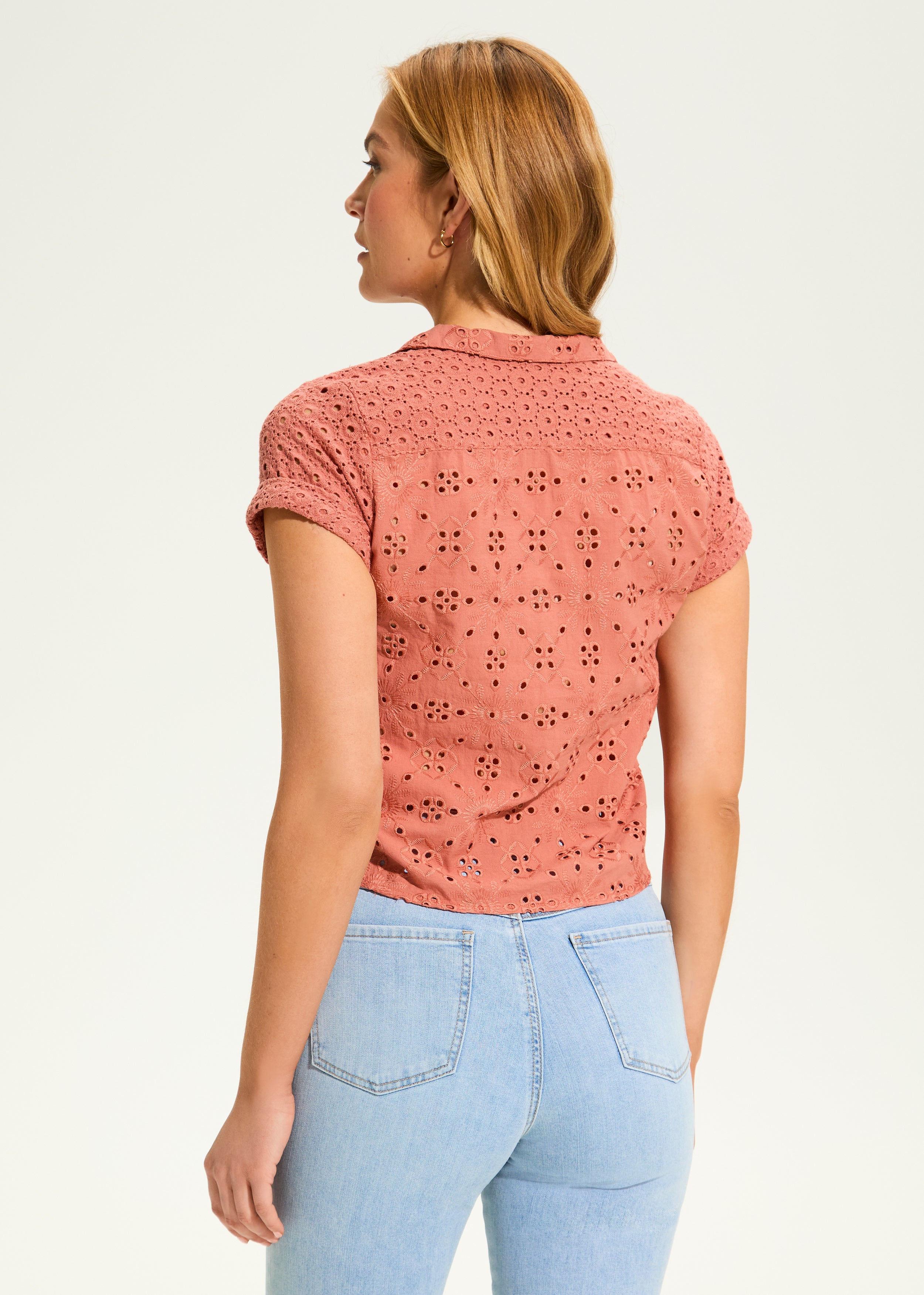 Eyelet Lace Short Sleeve Top