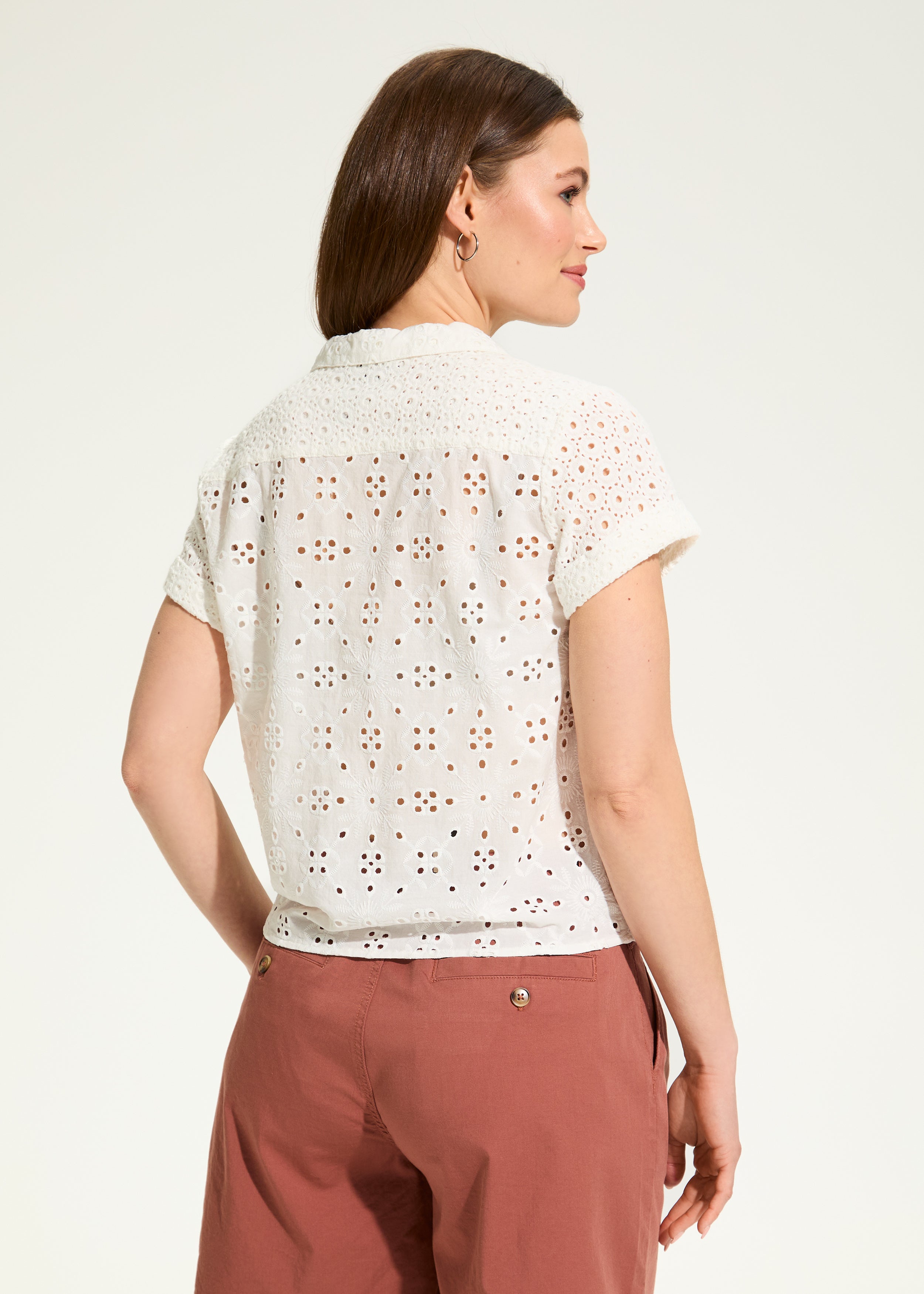 Eyelet Lace Short Sleeve Top