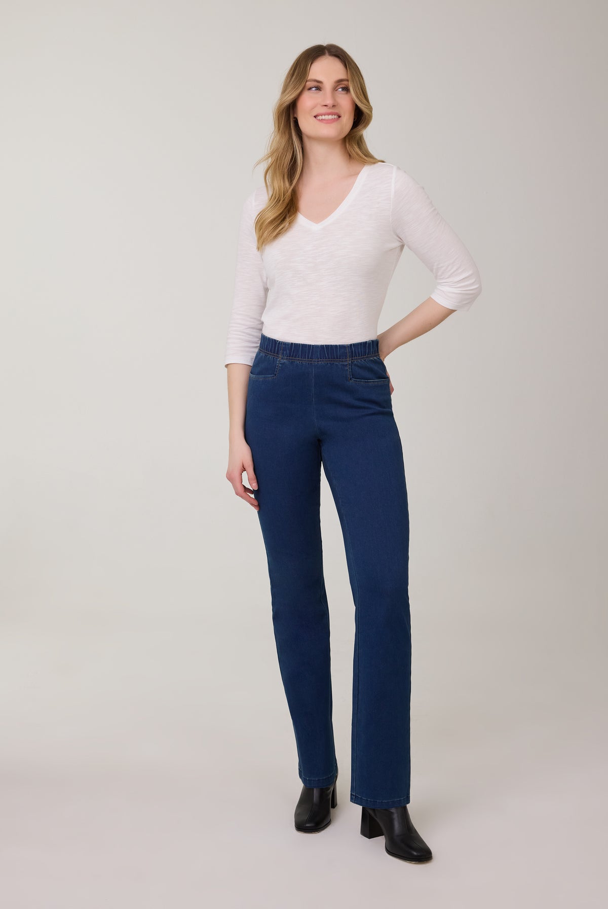 Indigo Pull-On Bootcut Denim, Indigo image 4 by French Dressing Jeans (FDJ)