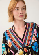 Rebe 3/4 Sleeve Embellished Top, Rebecca Floral image 3 by French Dressing Jeans (FDJ)