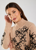 LONG SLEEVE EMBROIDERED SWEATER