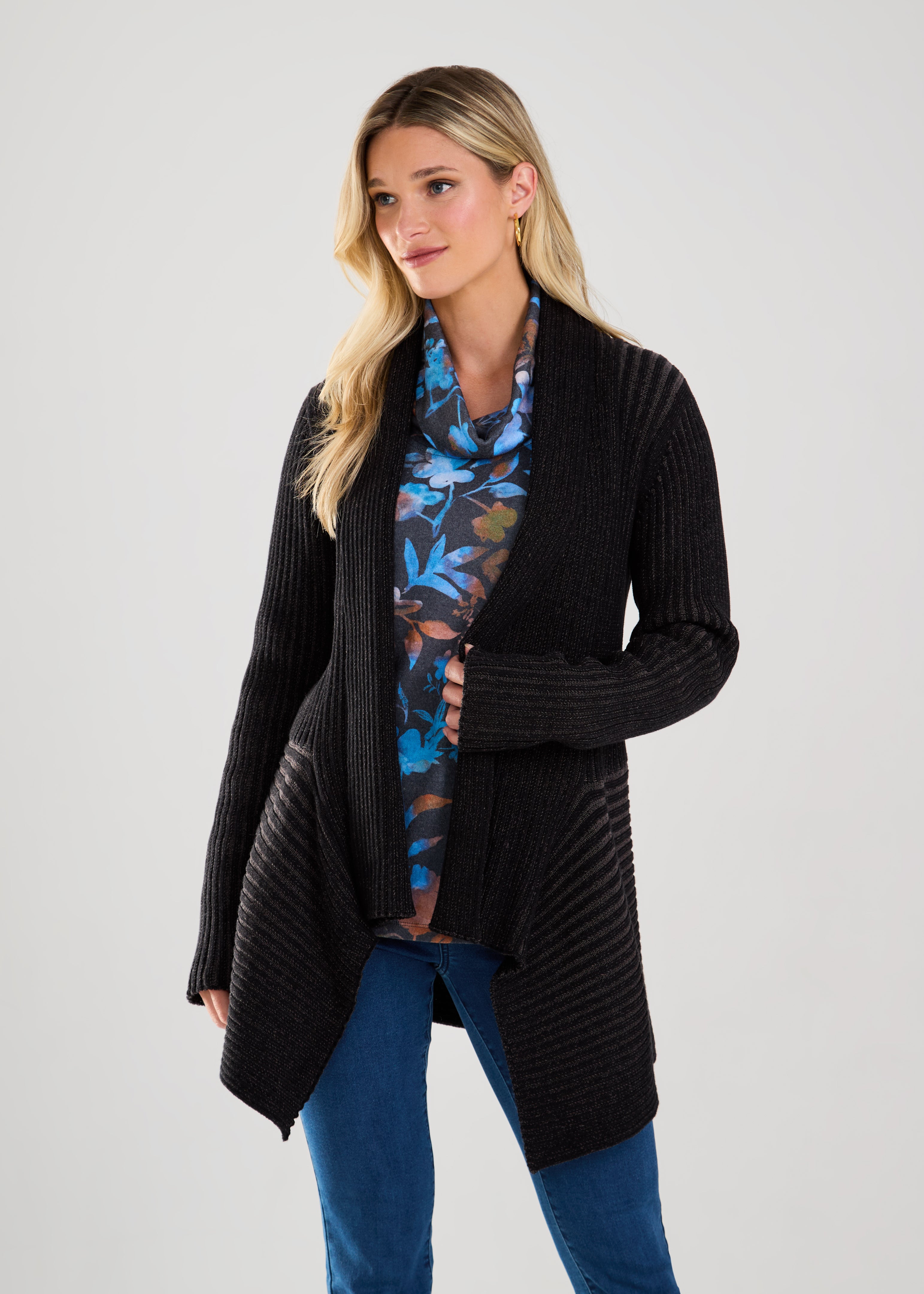 LONG SLEEVE 2 TONE CARDIGAN