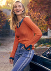 Pointelle fine gauge sweater