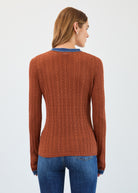 Pointelle fine gauge sweater