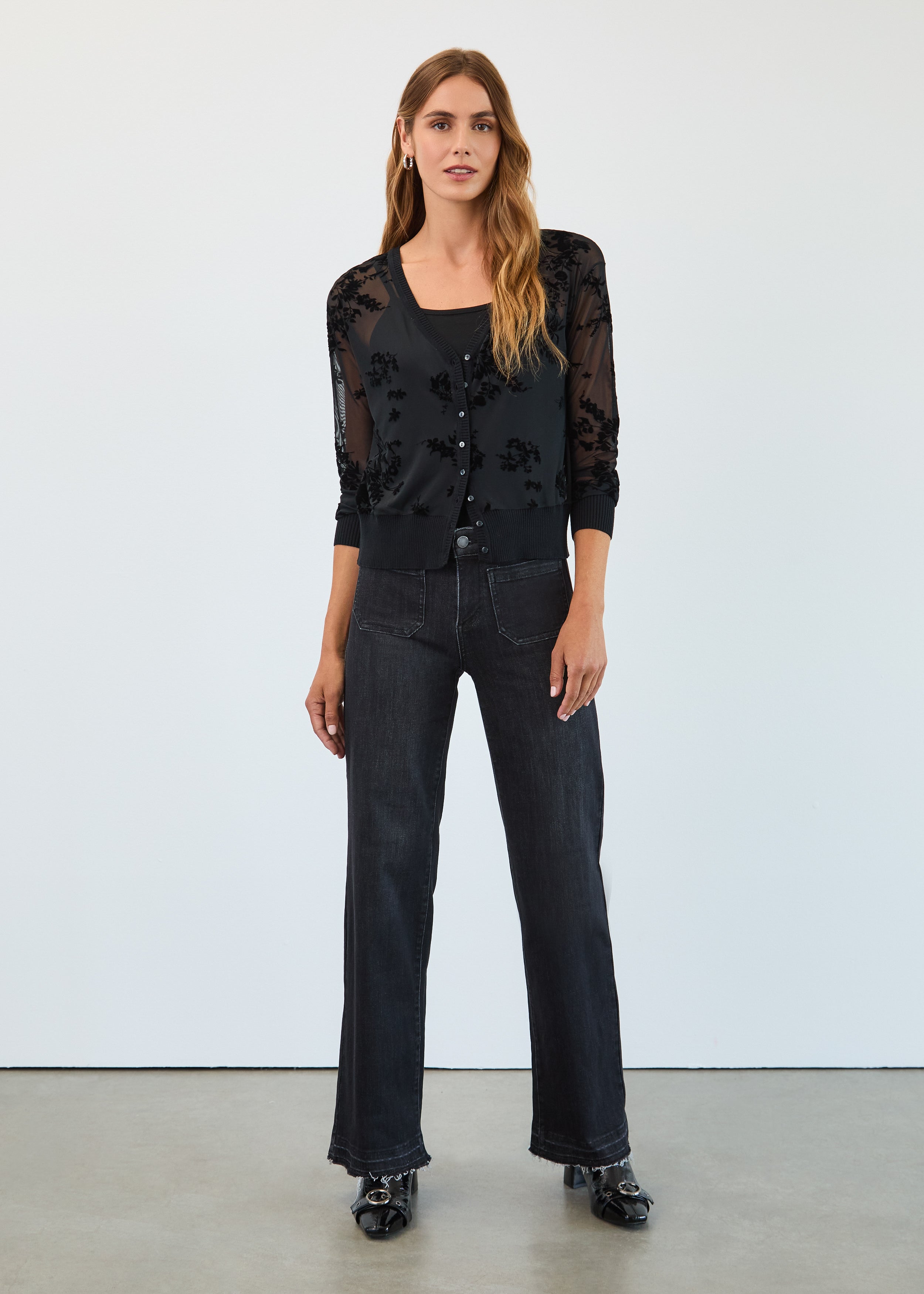 2 piece mesh cardigan set