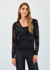 2-Piece Mesh Cardigan Set, Black