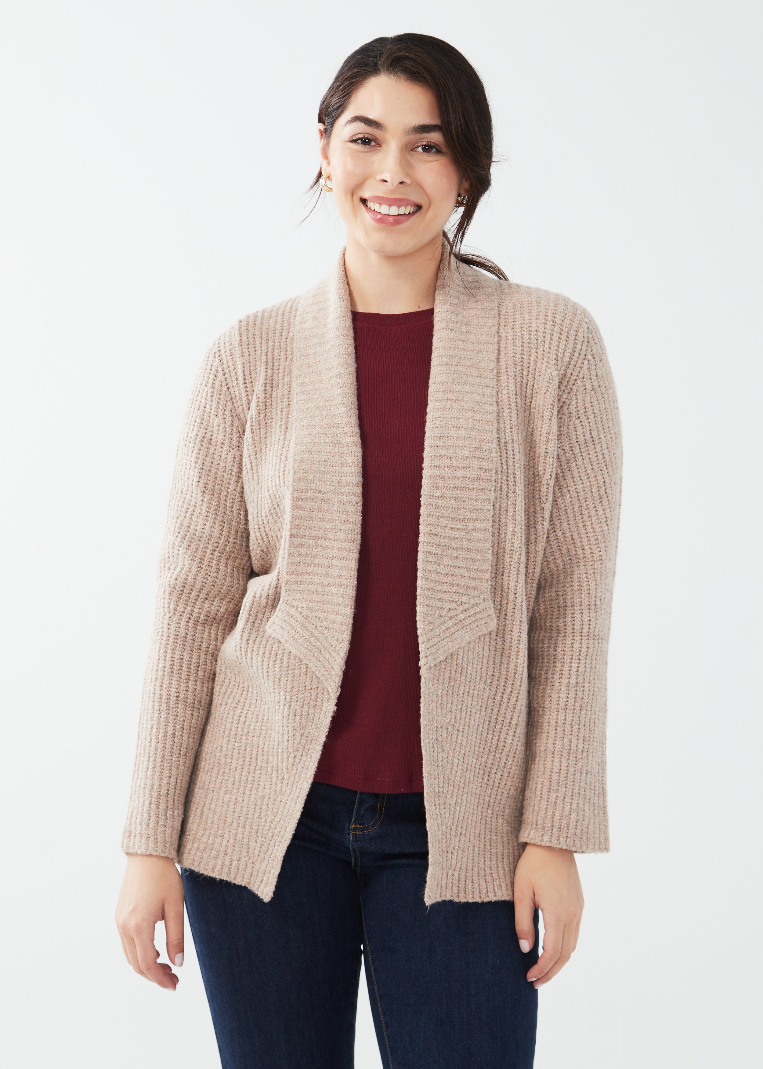 OPEN FRONT CARDIGAN