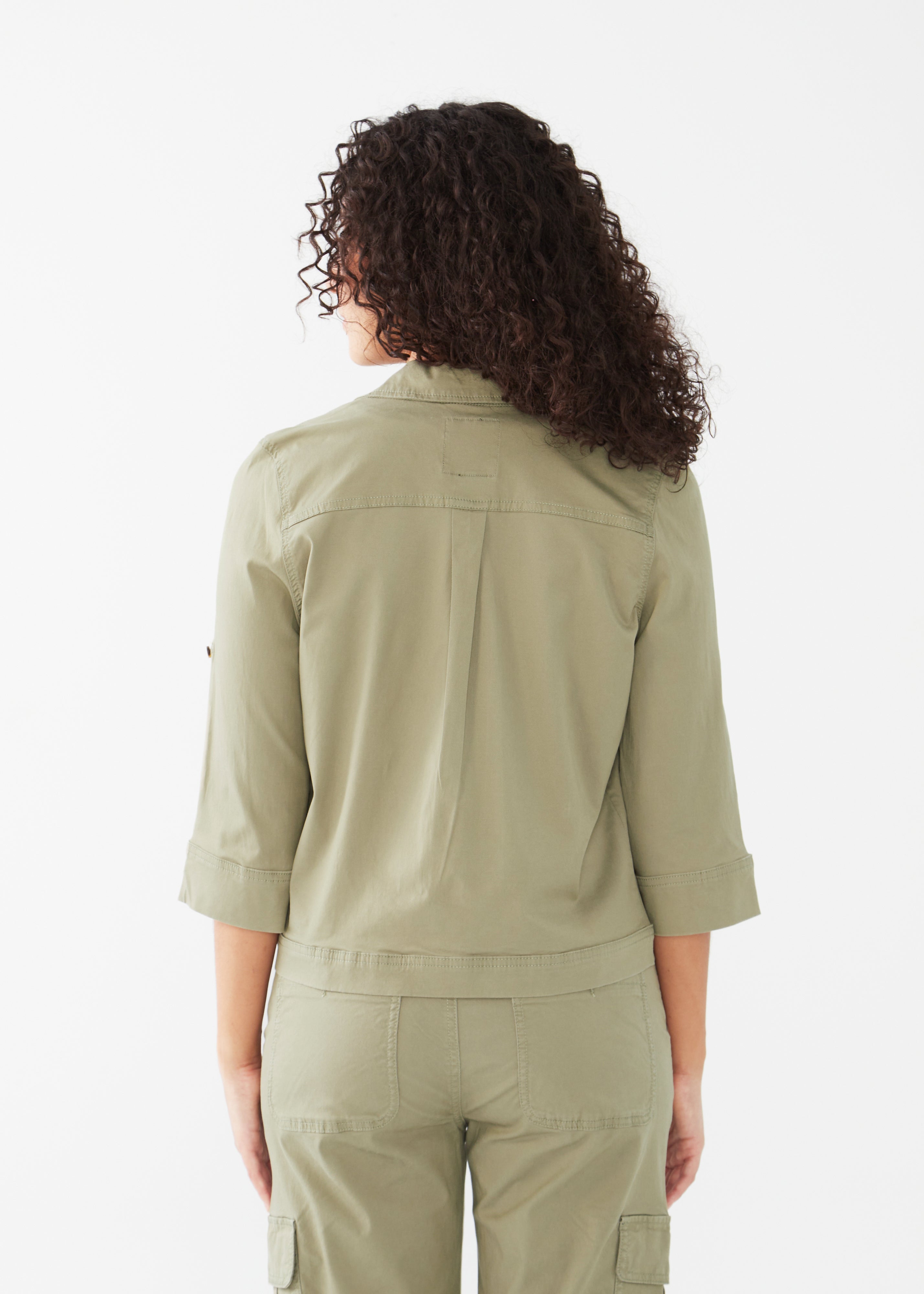Cropped Tencel Cargo Jacket