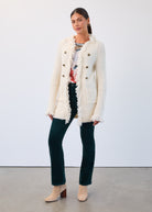Fringed cardigan coat