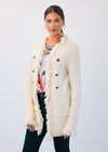 Fringed cardigan coat