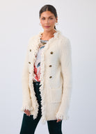 Fringed cardigan coat