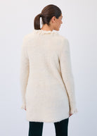 Fringed cardigan coat