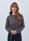 tweed collarless jacket
