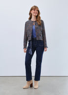 tweed collarless jacket