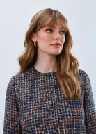 tweed collarless jacket