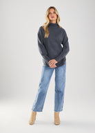 LONG SLEEVE COWL NECK SWEATER