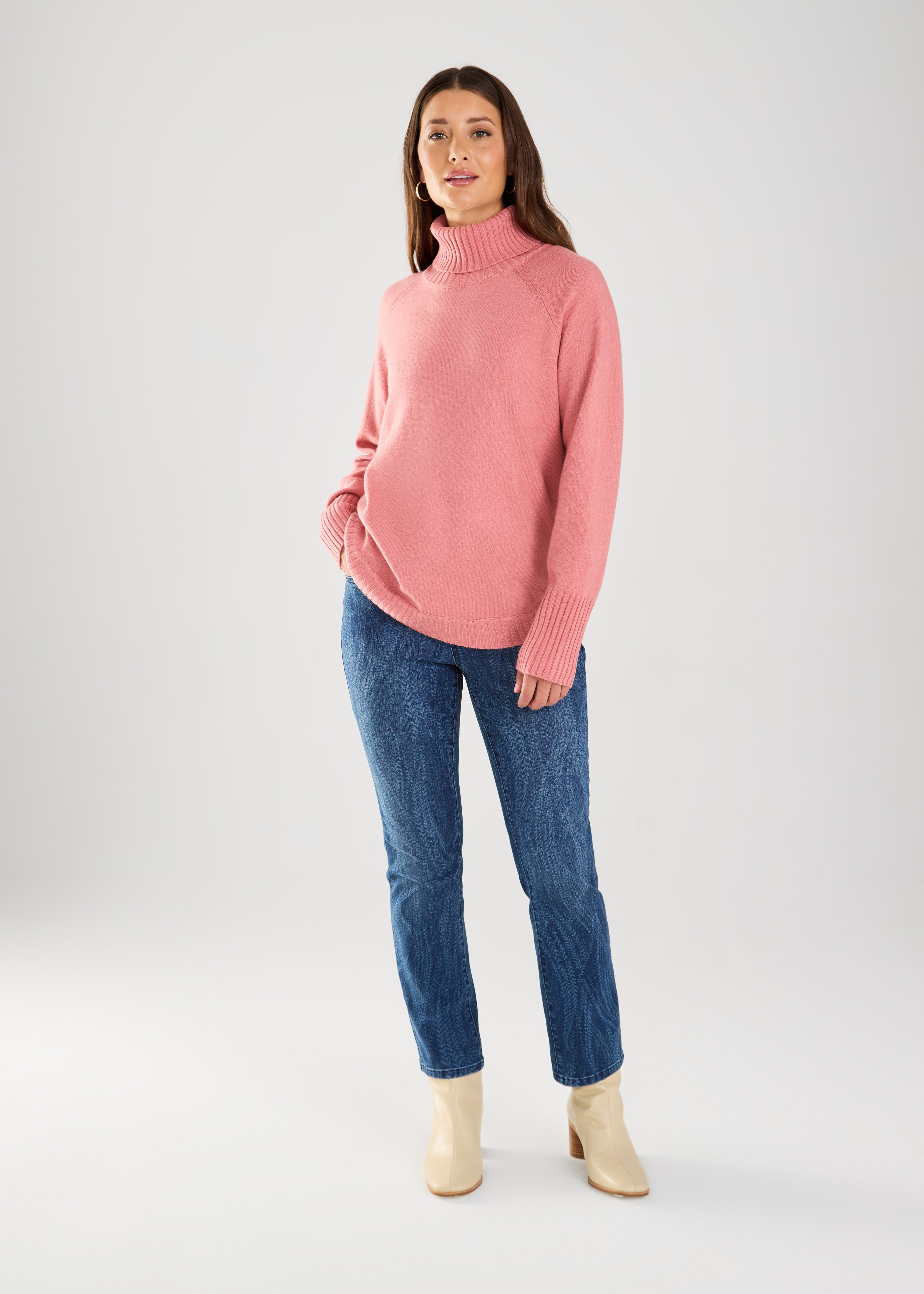 LONG SLEEVE COWL NECK SWEATER