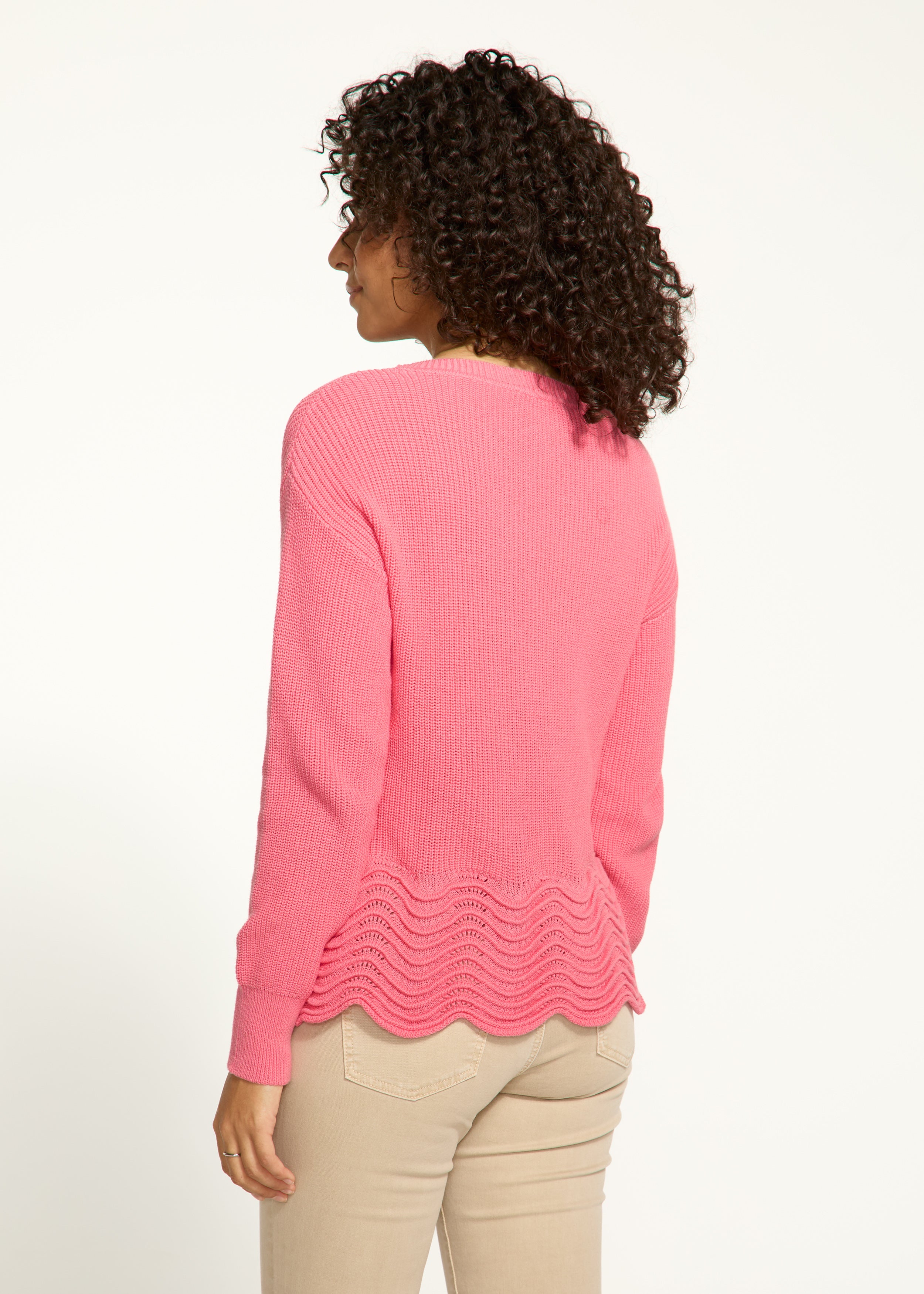 Scalloped hem sweater