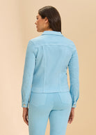 Back view of Pacific Blue jacket highlighting seam details by French Dressing Jeans (FDJ)