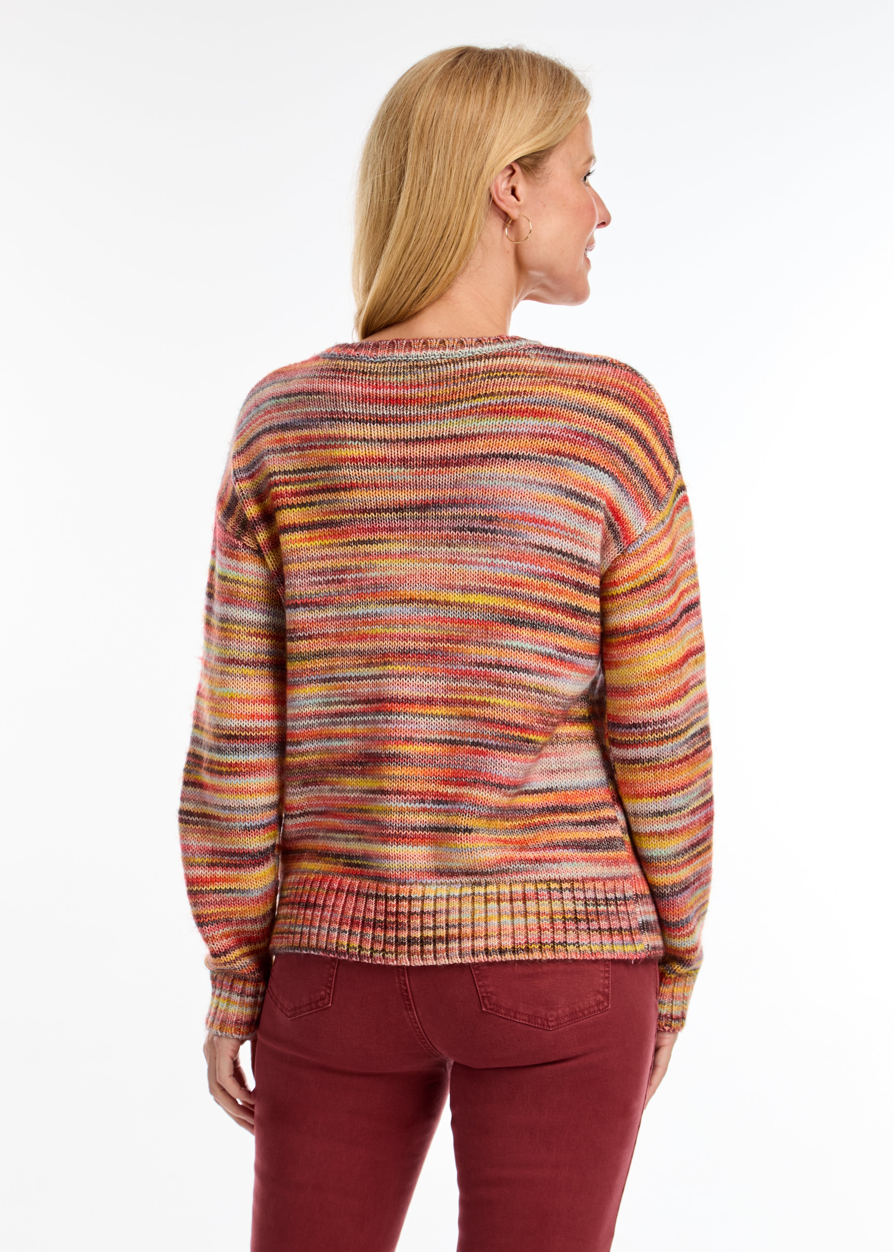 LONG SLEEVE SPACEDYE SWEATER