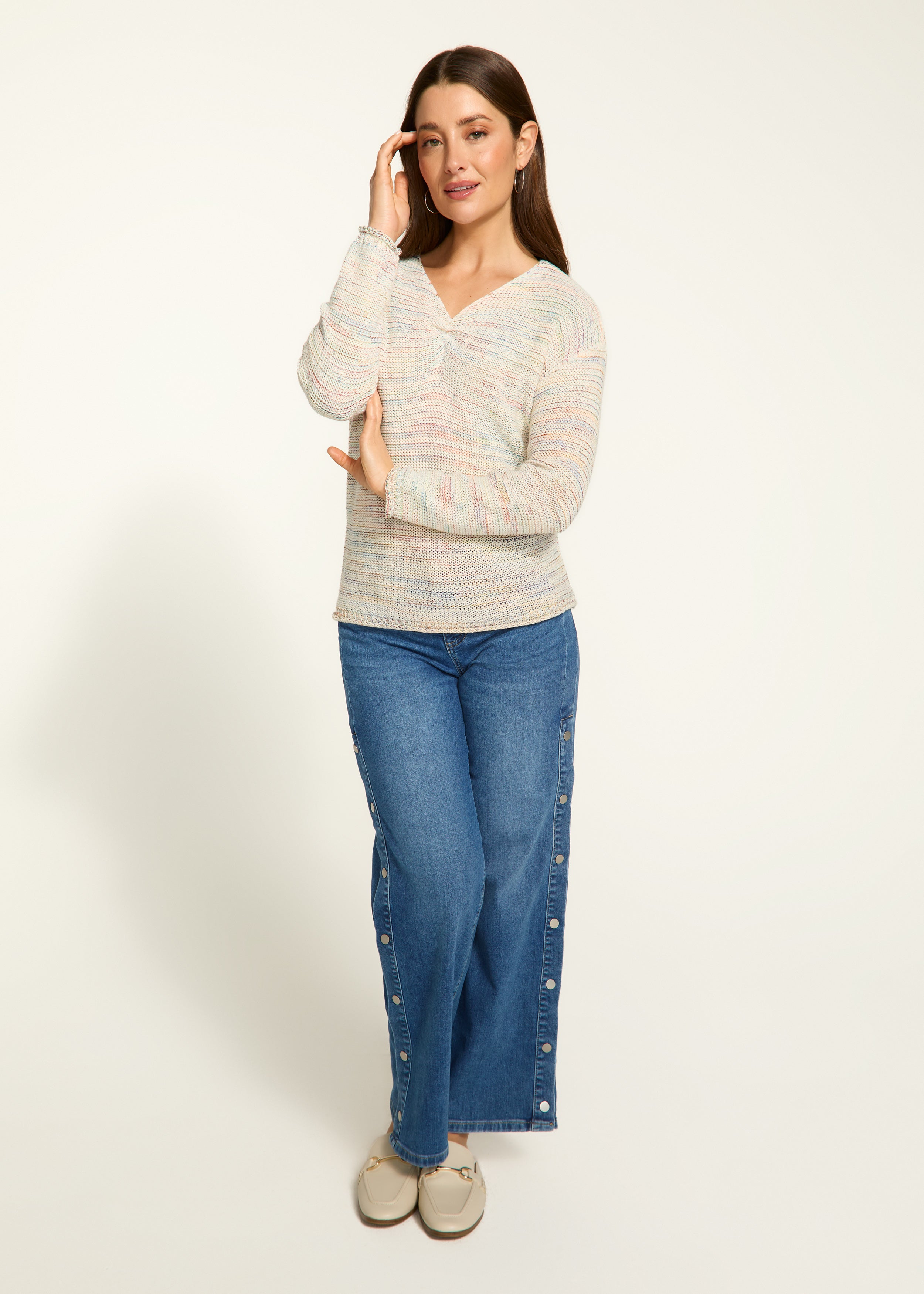 Long sleeve v-neck sweater