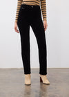 Front view of Suzanne straight leg pant in black with high-rise and front slash pockets by French Dressing Jeans (FDJ)
